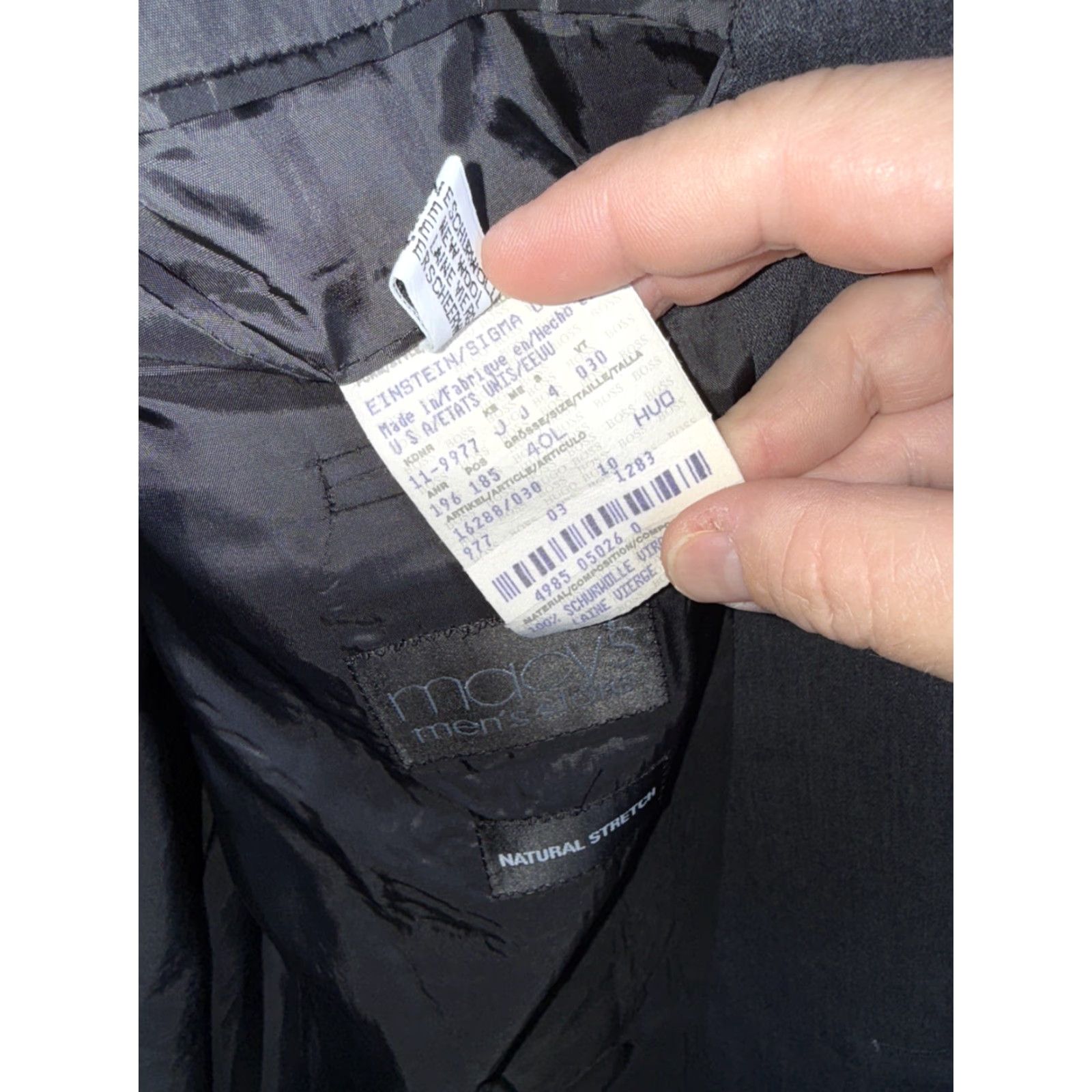 Hugo Boss Vtg HUGO BOSS Virgin Wool Gray Sport Coat Macys Mens 40 L Size US XXS / EU 40 - 8 Thumbnail