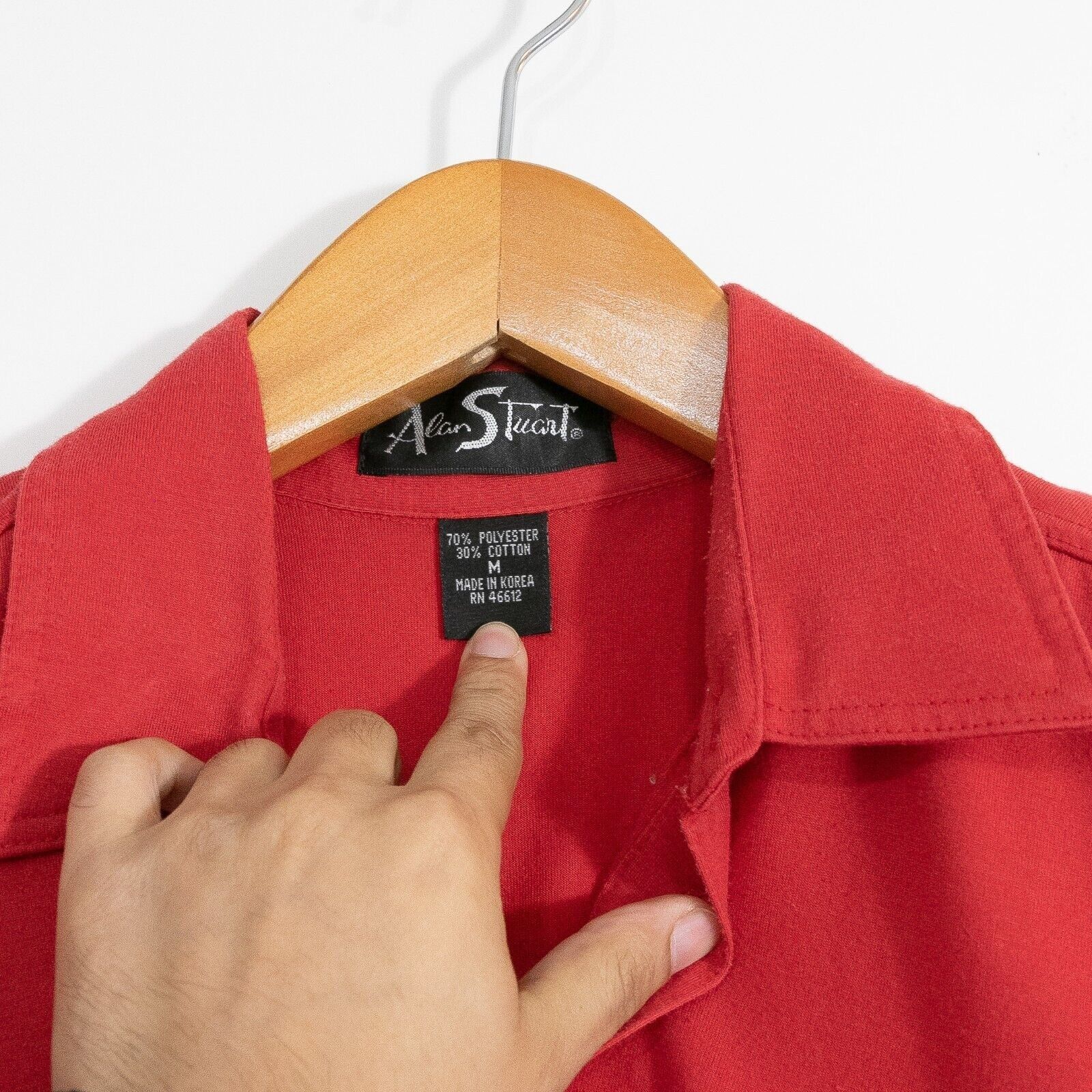 Vintage Vintage Red Polo Shirt Medium - 70s Mod Style Mesh Pocket Size US M / EU 48-50 / 2 - 4 Thumbnail