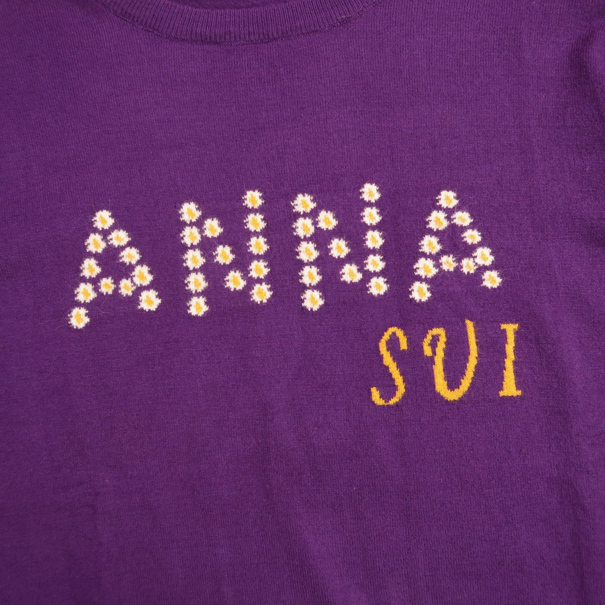 Japanese Brand 2000s Anna Sui Big Spell Out Fuzzy Knit Sweater Size US M / EU 48-50 / 2 - 4 Thumbnail