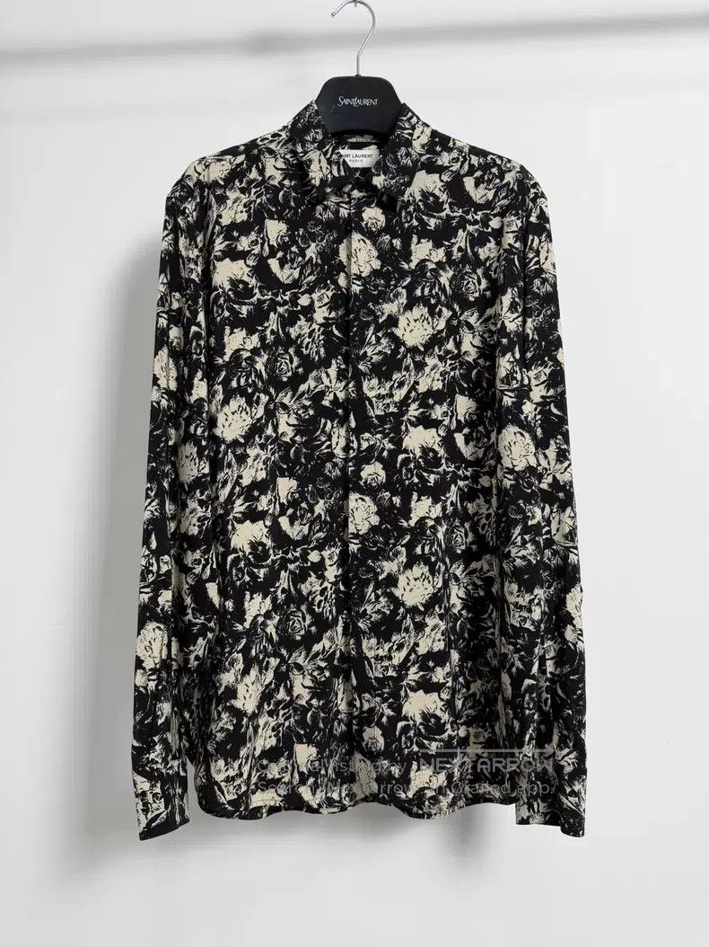 Saint Laurent Paris Saint Laurent Paris Silk French Rose Shirt Size US M / EU 48-50 / 2 - 1 Thumbnail