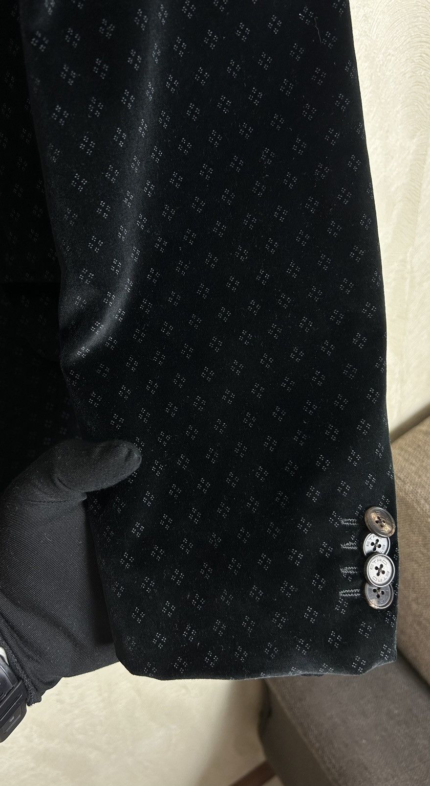Designer × Etro ETRO Briseide Velour Abstract Pattern Velvet Blazer Luxury Size 40R - 8 Thumbnail