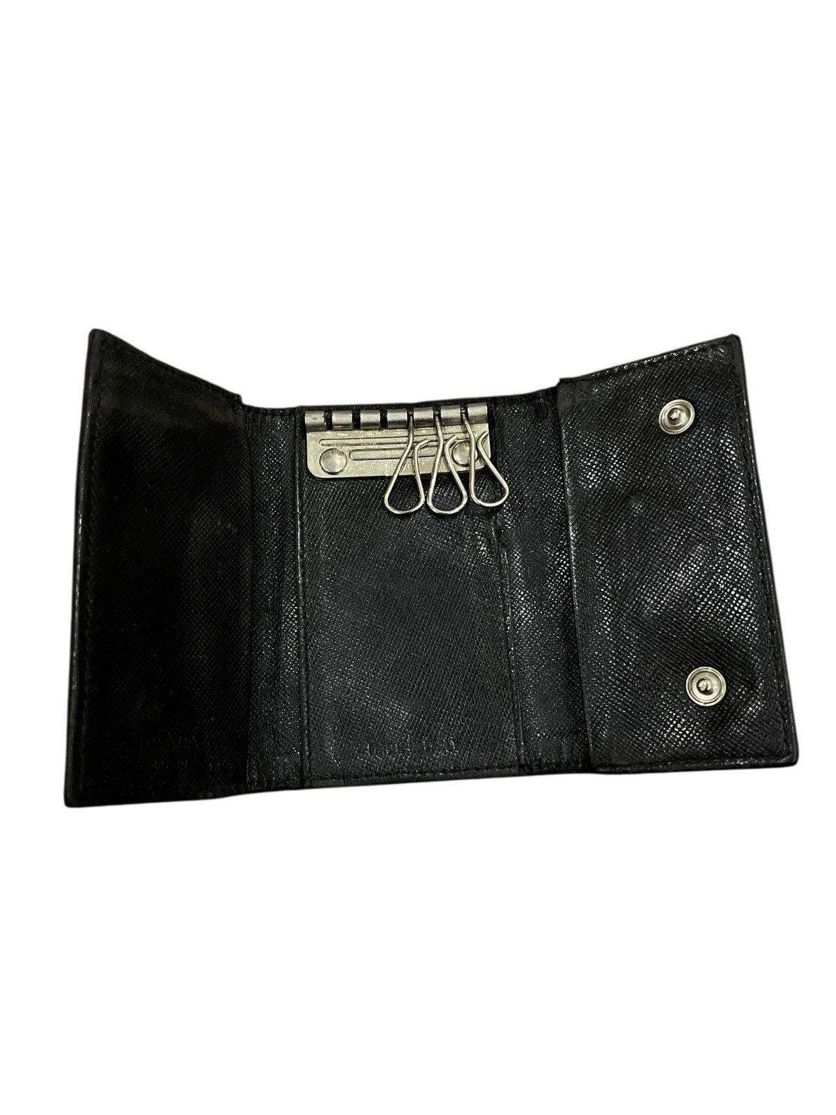 Prada PRADA TESSUTO NYLON KEY CASE HOLDER BLACK Size ONE SIZE - 4 Thumbnail