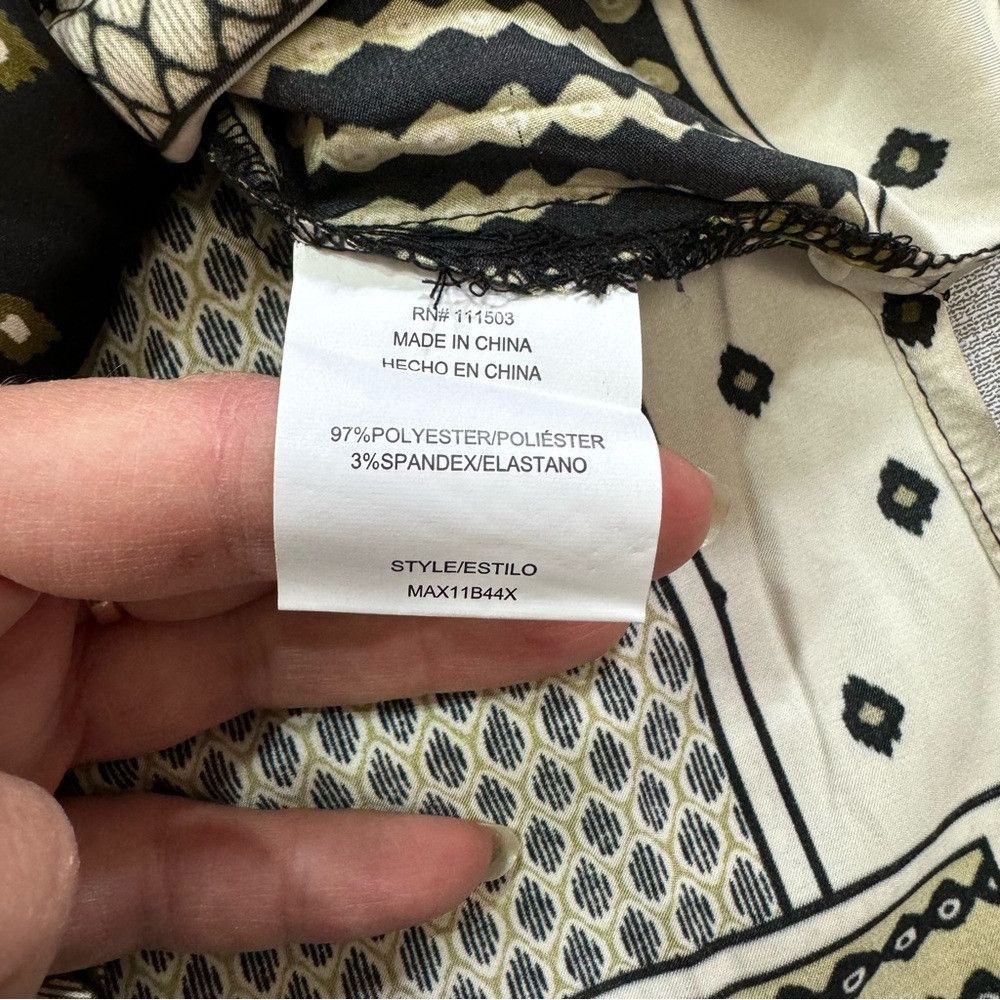 Anthropologie NWT New Fig & Flower Patchwork Roll Tab Sleeve Satin Blouse Size XXL / US 16-18 / IT 52-54 - 8 Thumbnail