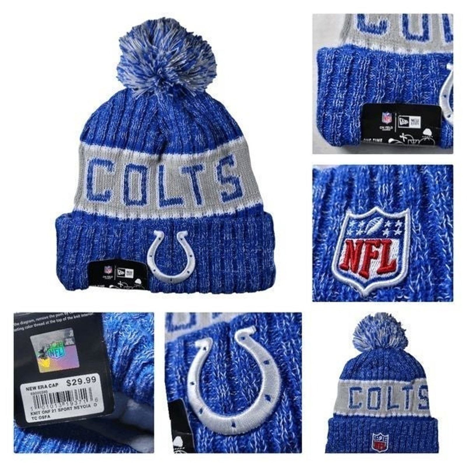 Other NWT Indianapolis Colts Sports Knit Pom Beanie Fleece Lined Size ONE SIZE - 8 Thumbnail