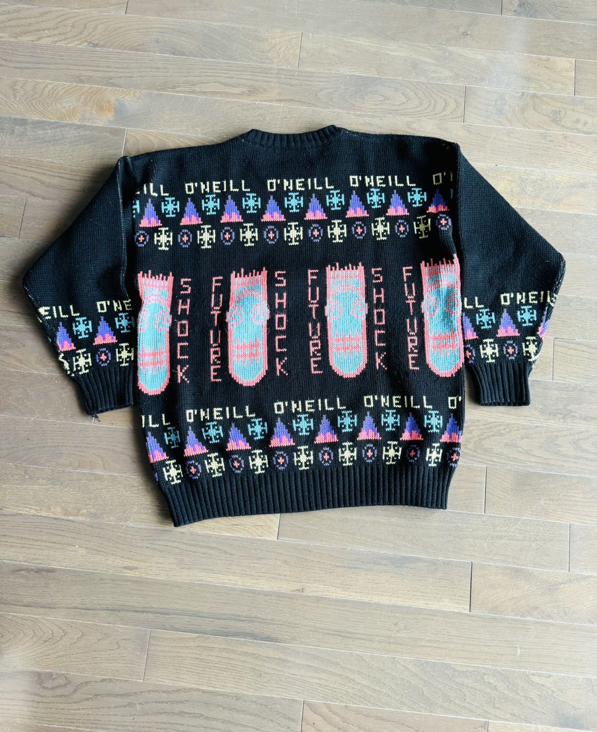 O'Neill Vintage O’Neill intarsia Italian knit sweater 90s Size US L / EU 52-54 / 3 - 3 Thumbnail