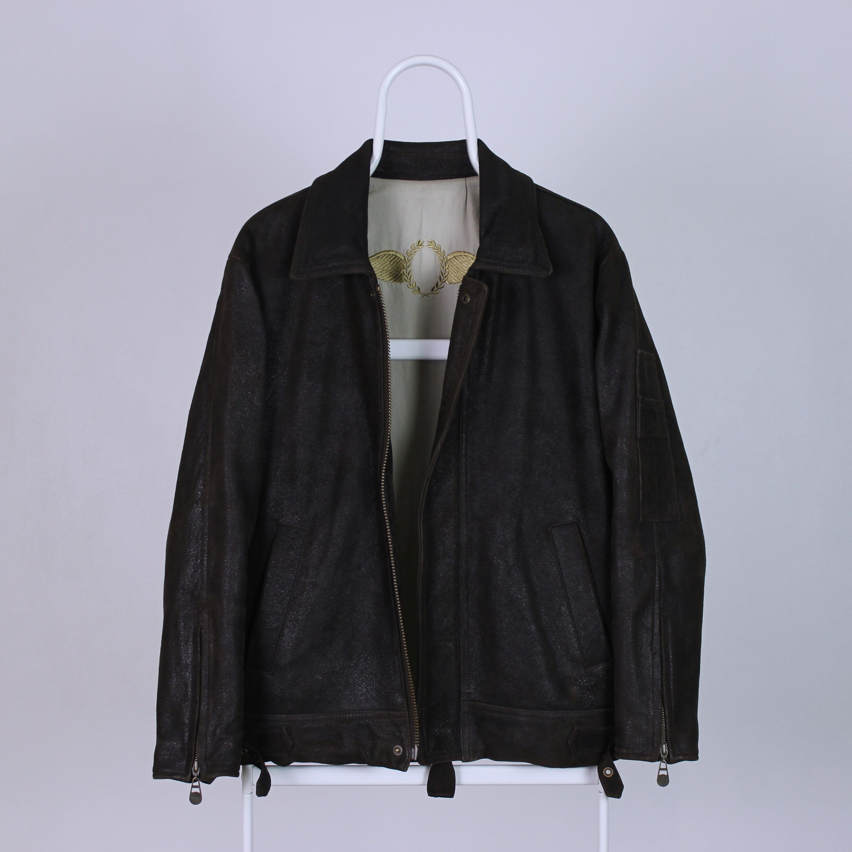 Leather Bassett heavy vintage aviator leather jacket winter M Size M / US 6-8 / IT 42-44 - 2 Thumbnail
