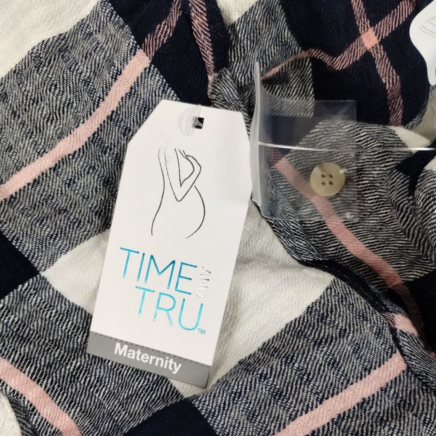 Other Time and Tru Maternity Misses Small Woven Button Up Top Blu Size S / US 4 / IT 40 - 10 Thumbnail
