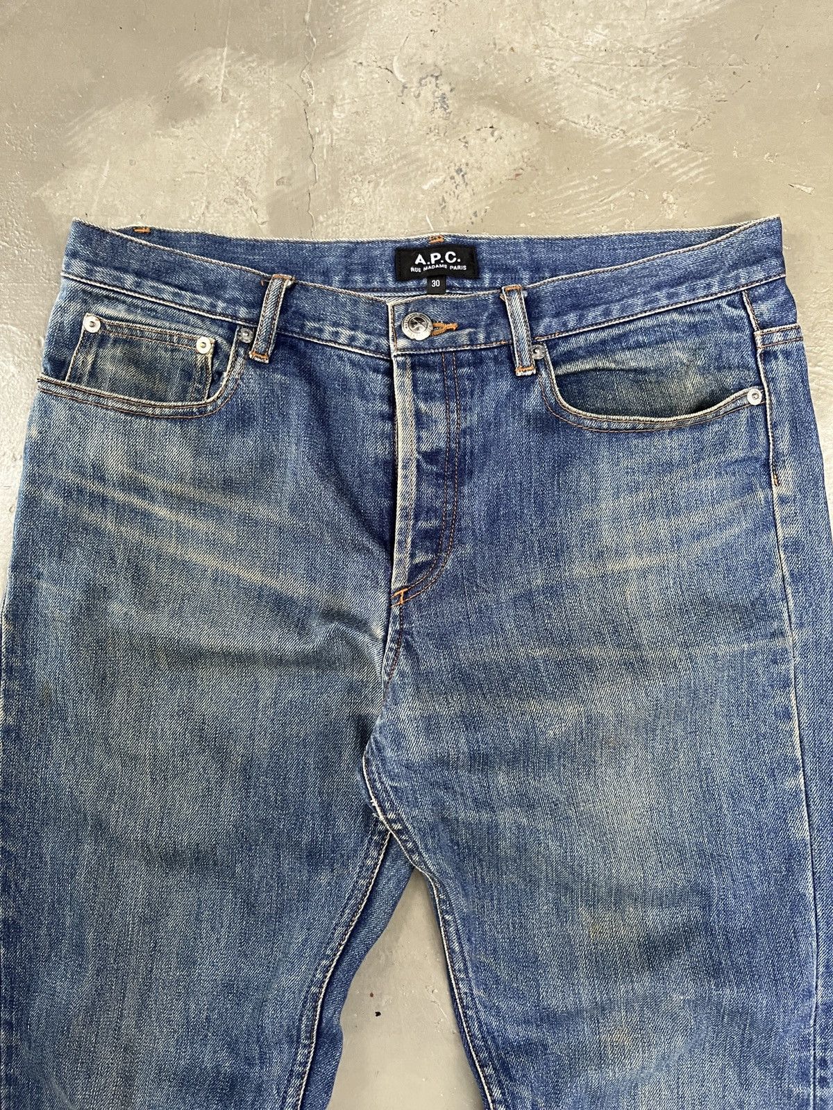 A.P.C. A.P.C Raw Denim Honeycomb Contrast Faded Straight Fit jeans Size US 32 / EU 48 - 3 Thumbnail
