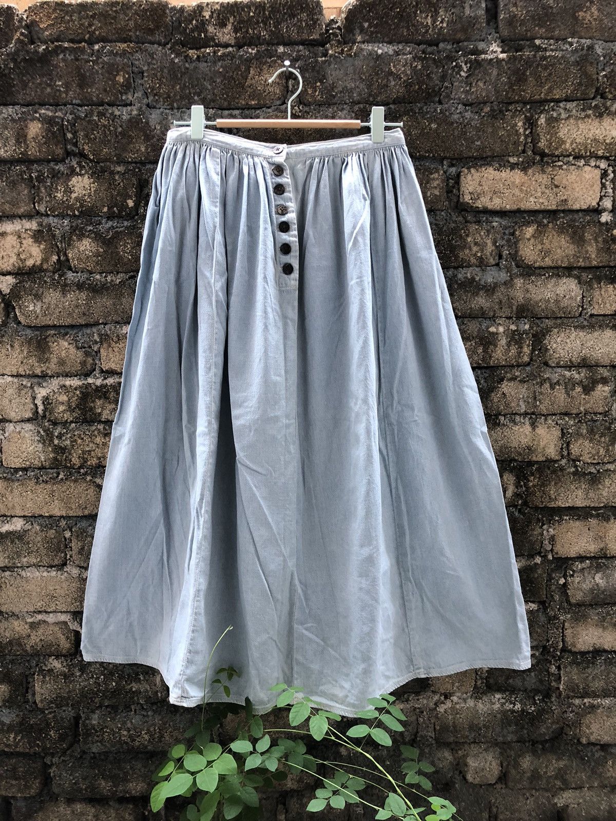 Japanese Brand 💥RARE💥Vintage KAPITAL Wash Denim Maxi Skirts Size 26" / US 2 / IT 38 - 1 Thumbnail