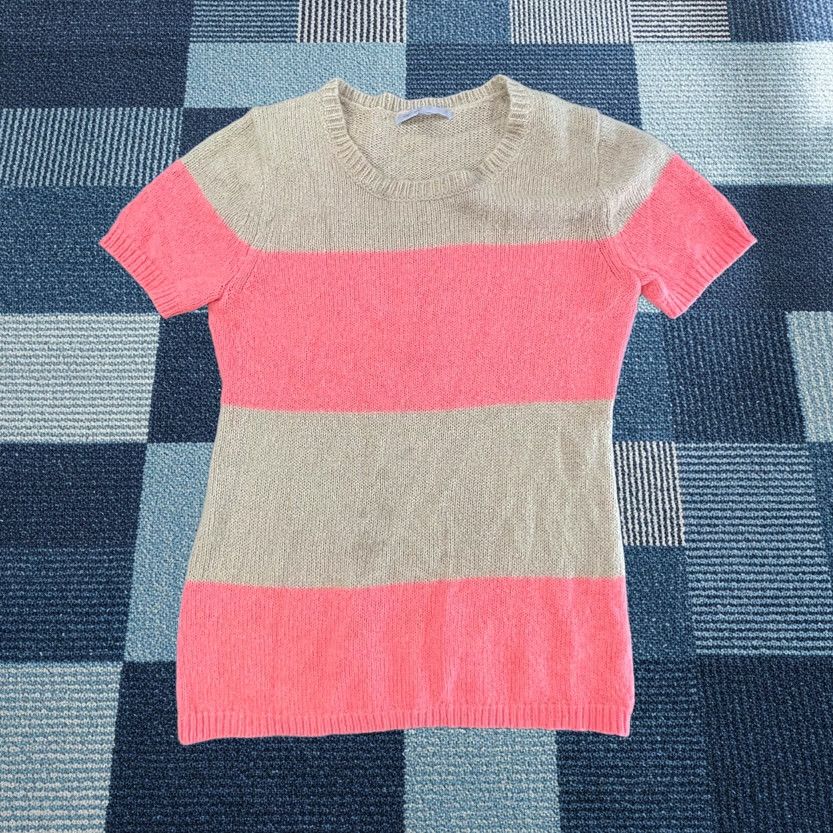 Gap Gap Womens Small Pink Band Stripe Round Neck Short Sleeve Sweater Knit Size S / US 4 / IT 40 - 1 Thumbnail
