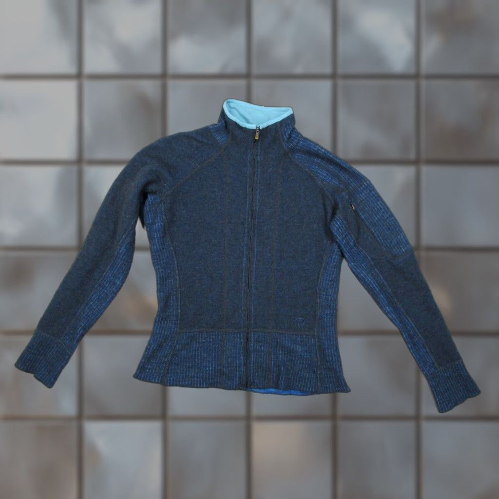 Mountain Hardwear Mountain Hardwear Jacket Womens Small Blue Full Zip Wool Blend Hike Camp Workwear Size S / US 4 / IT 40 - 1 Thumbnail