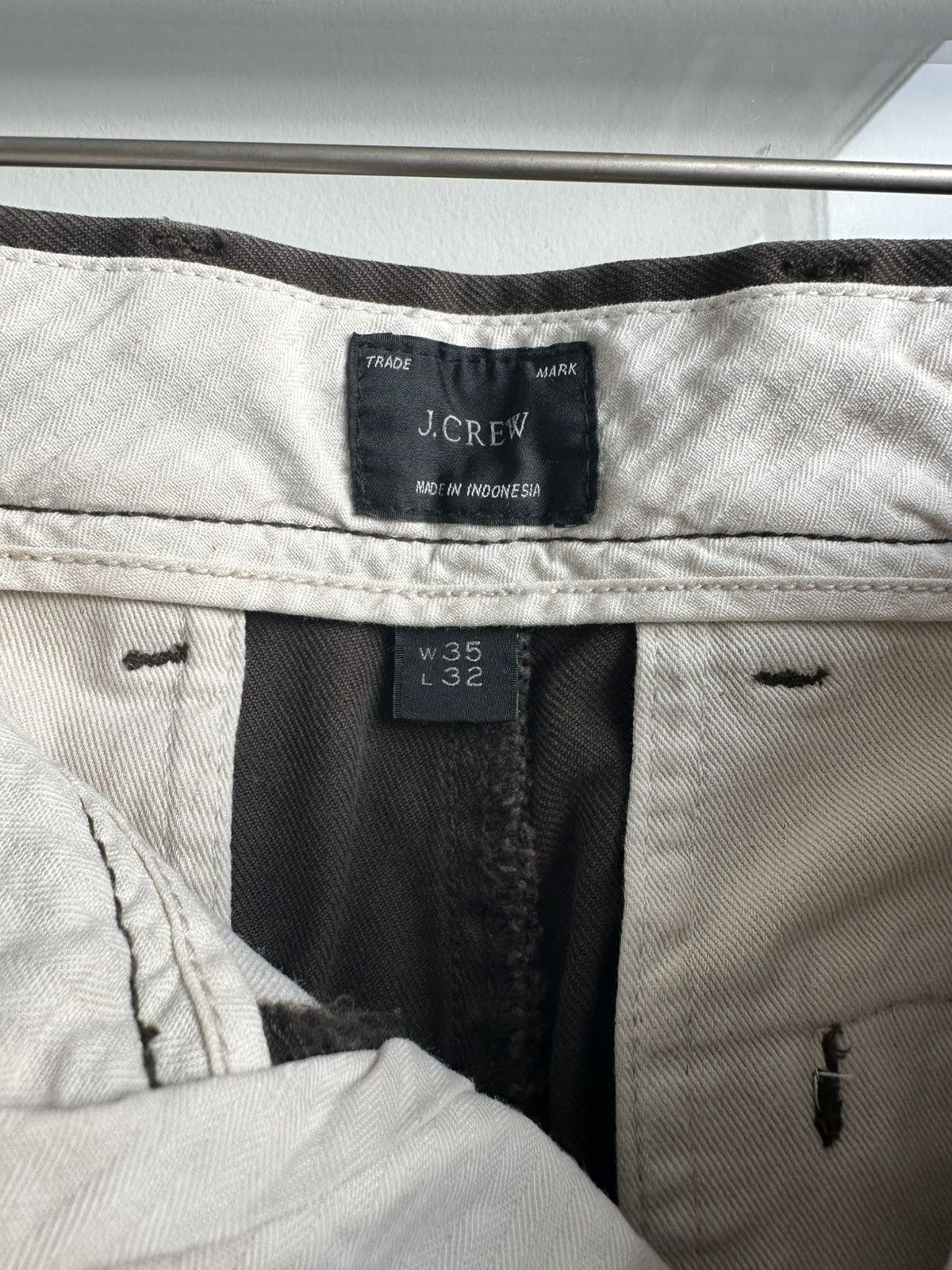 J.Crew Relaxed Fit Brown Chinos Size US 35 - 3 Thumbnail