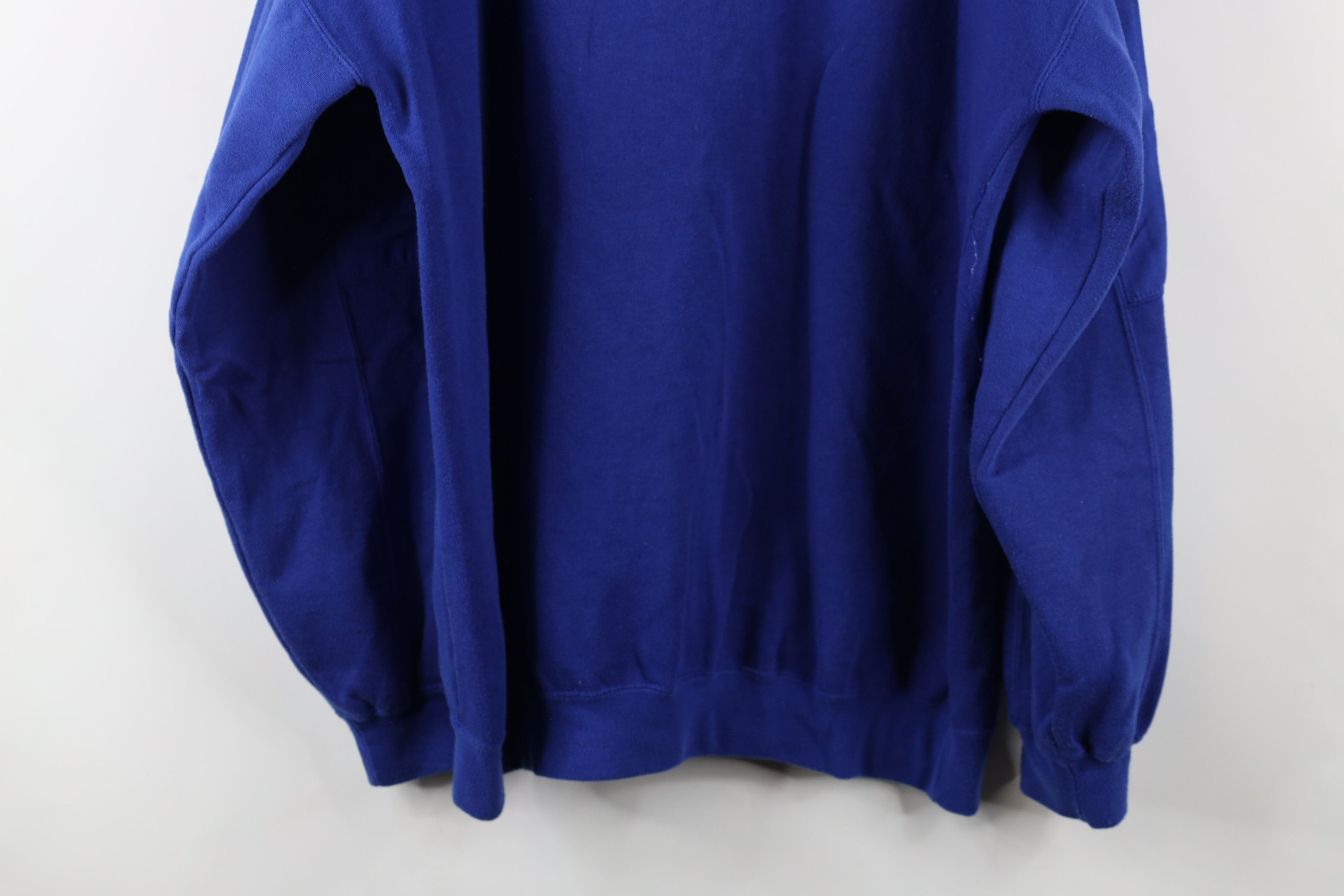 Vintage Vintage 90s Streetwear Blank Heavy Collared Sweatshirt Blue Size US XXL / EU 58 / 5 - 12 Thumbnail
