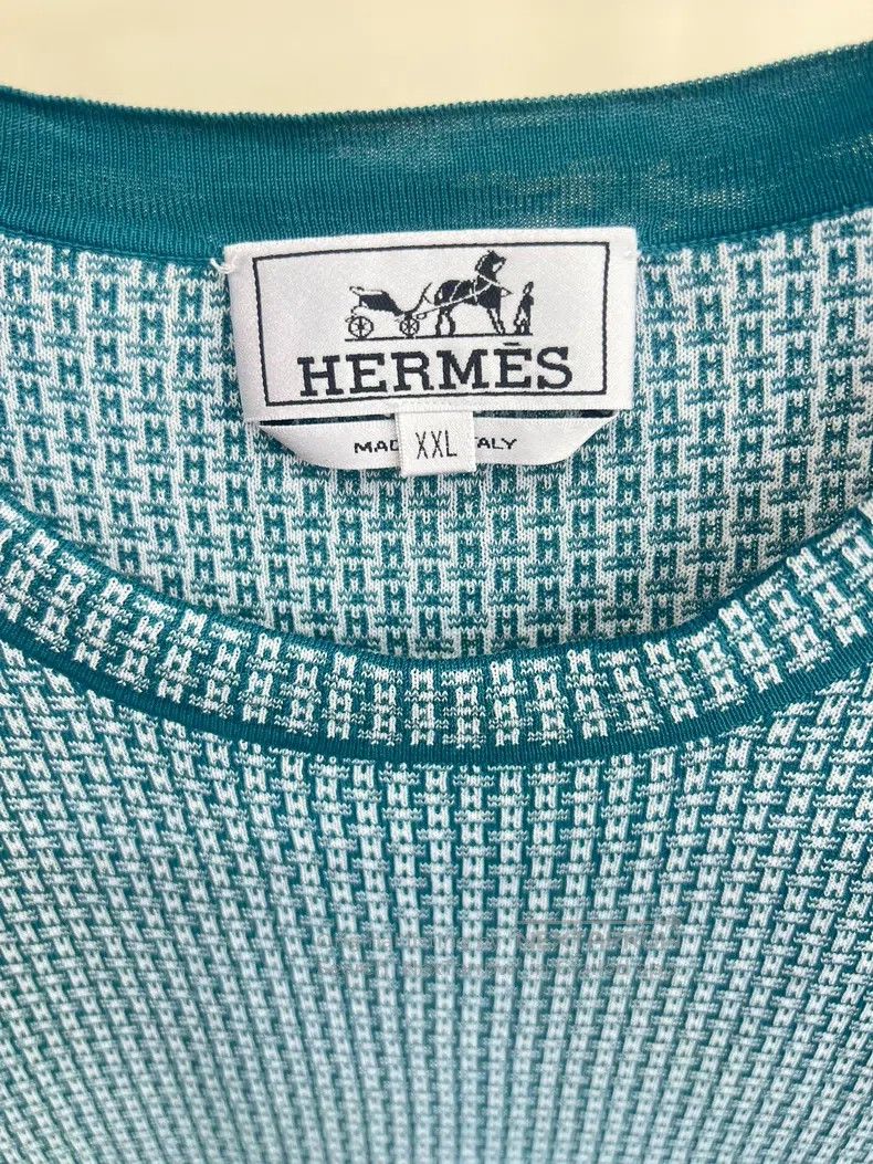 Hermes Hermes Knitted full print H short-sleeved T-shirt Size US XL / EU 56 / 4 - 3 Thumbnail