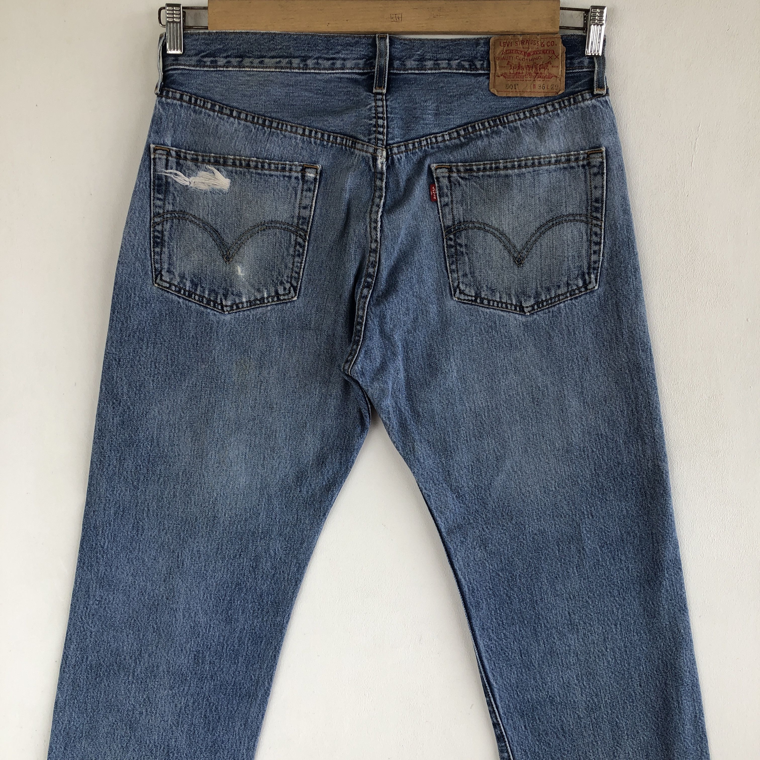 Levi's Vintage Levis 501 Light Wash Jeans Distressed Levi's Denim Size US 32 / EU 48 - 4 Thumbnail