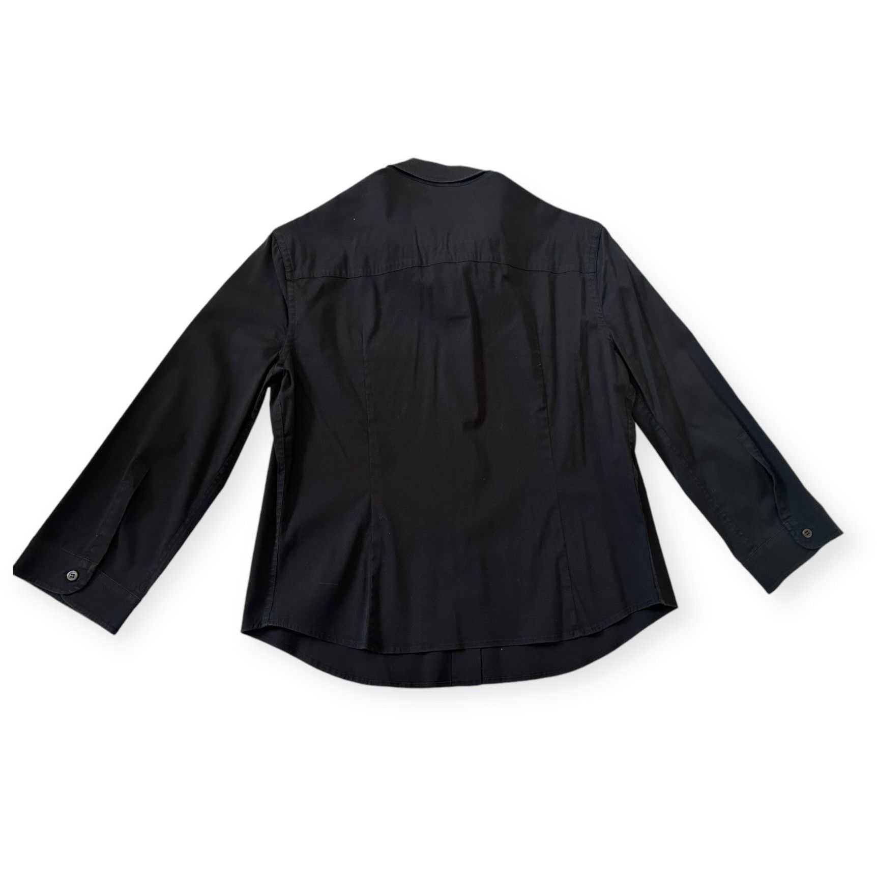 Prada Black Stretch Cotton Shirt Epaulettes Made in Italy,