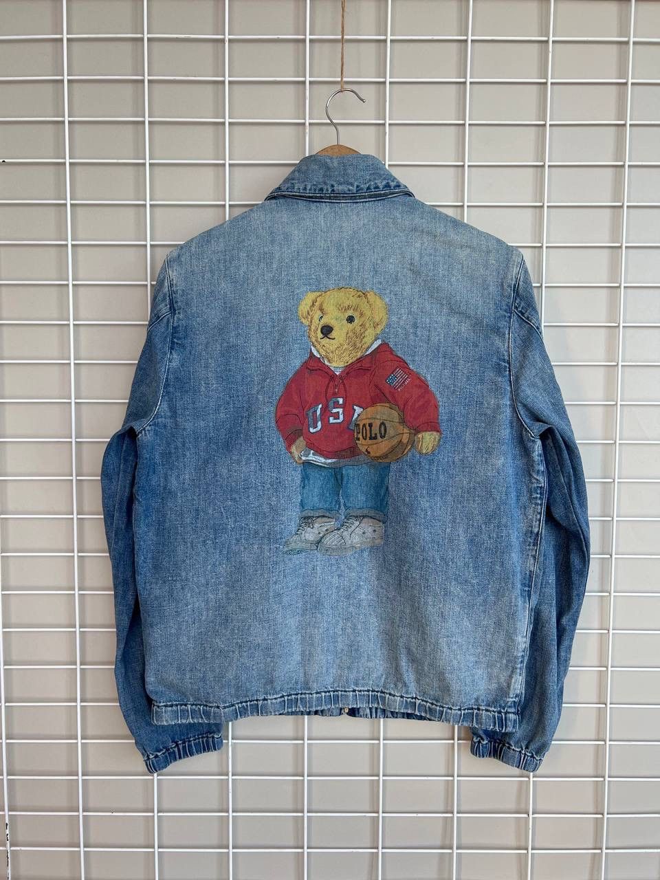 Polo Ralph Lauren Polo Bear Denim Jacket Men Size S Vintage