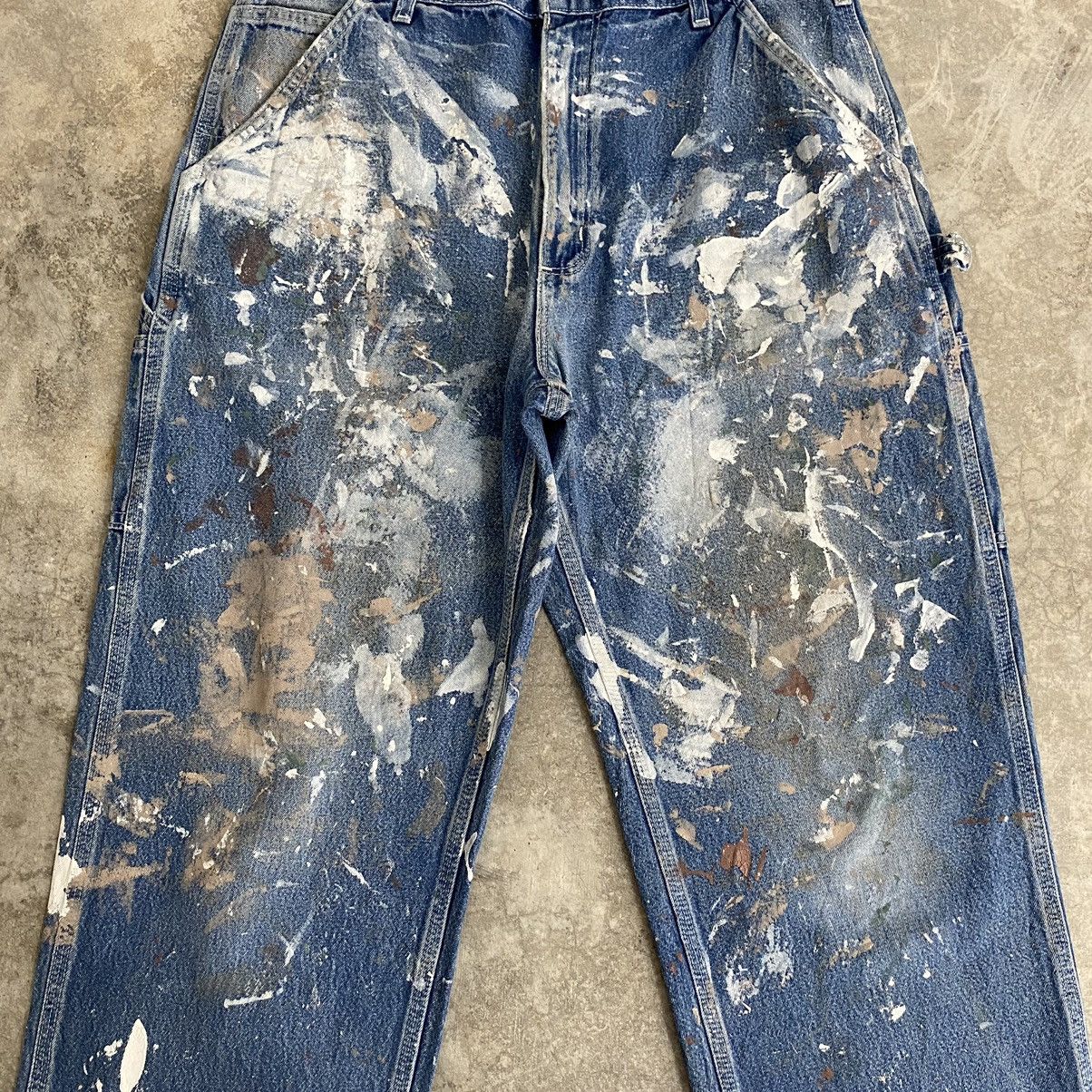 Carhartt Vintage Carhartt Faded Blue Splatter Painter Denim Jeans Size US 34 / EU 50 - 7 Thumbnail