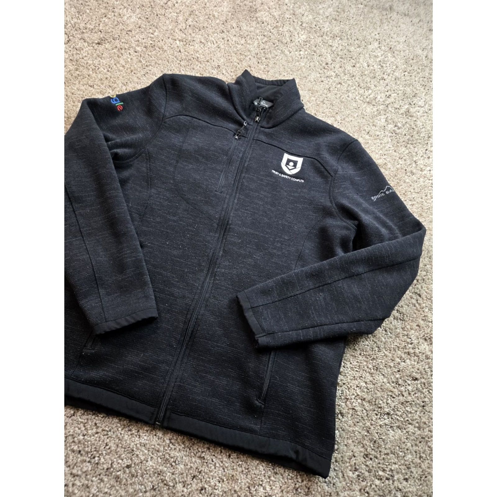 Eddie Bauer Eddie Bauer Fleece Jacket Mens Medium Black Full Zip Pockets Bomber Jacket, Logo, Outdoor, Casual, Workwear, 90s? Size US M / EU 48-50 / 2 - 2 Thumbnail