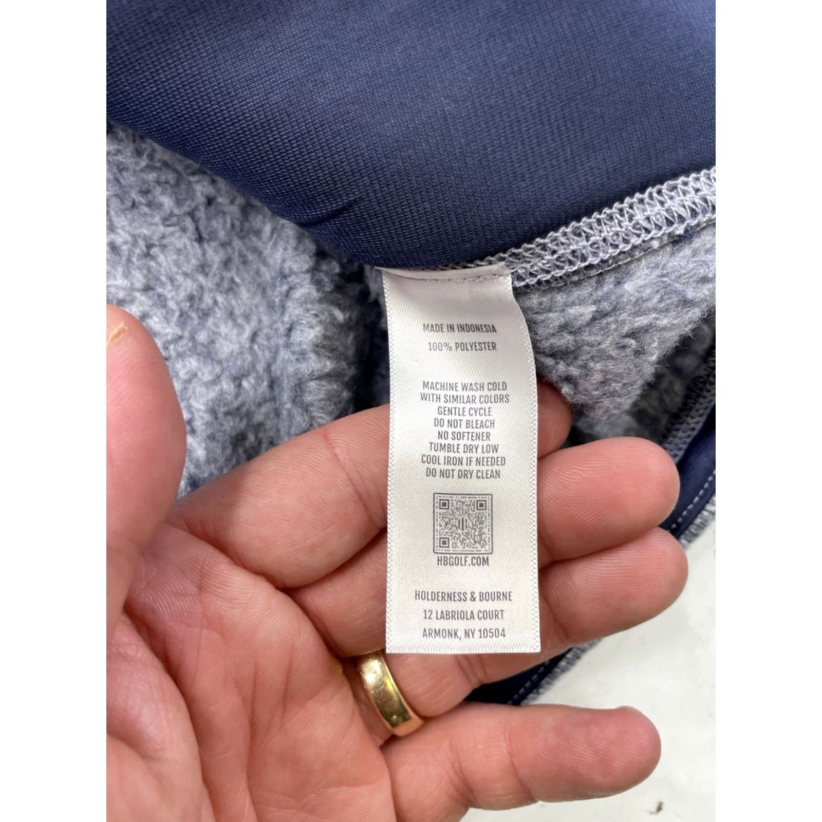 Vintage Holderness & Bourne Ashby Vest Men's XL Fleece Full Zip Golf Heathered Navy Size US XL / EU 56 / 4 - 7 Thumbnail