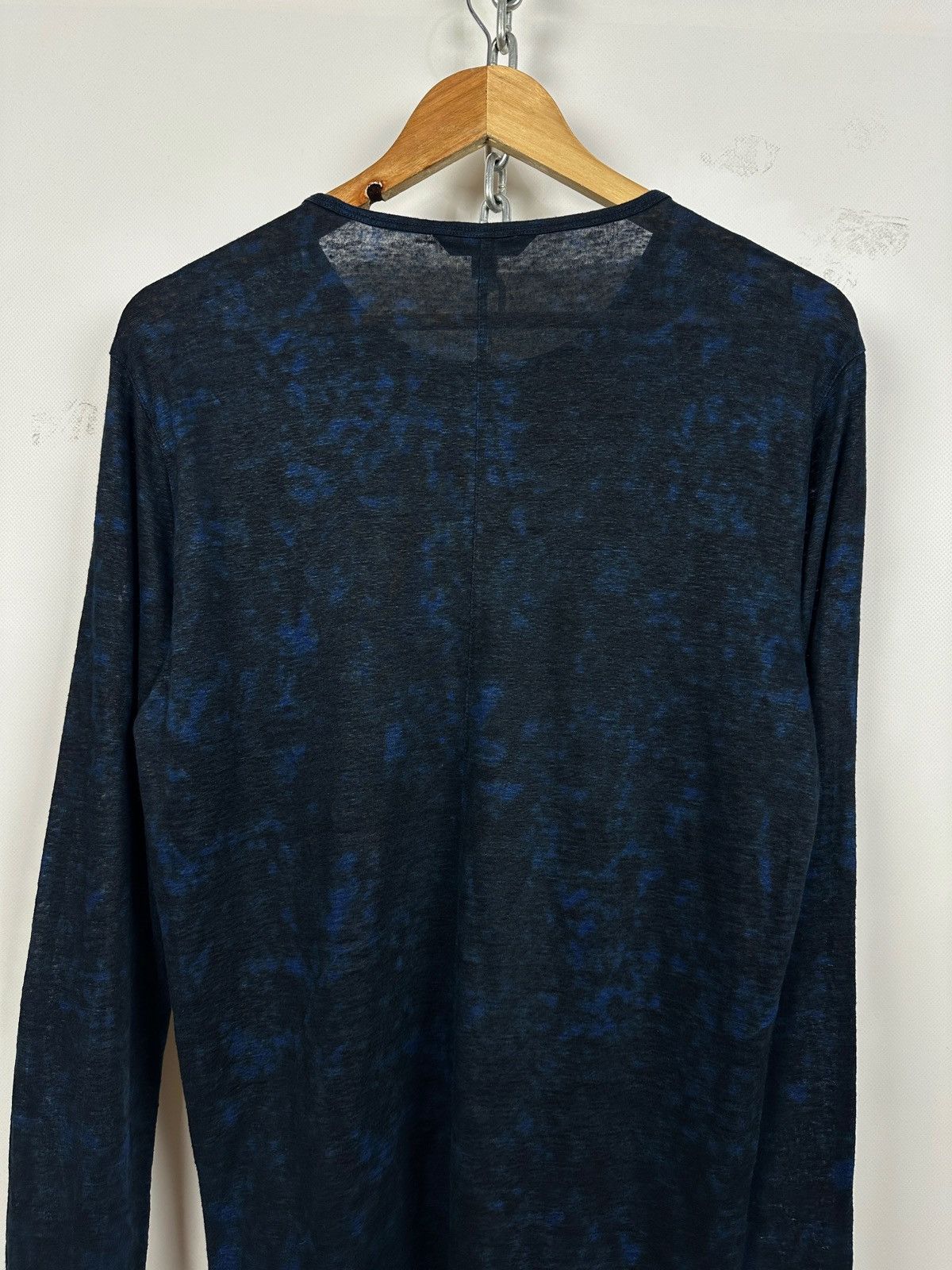 John Varvatos John Varvatos Linen Crewneck Black/Blue Long Sleeve T-Shirt Size US M / EU 48-50 / 2 - 13 Thumbnail