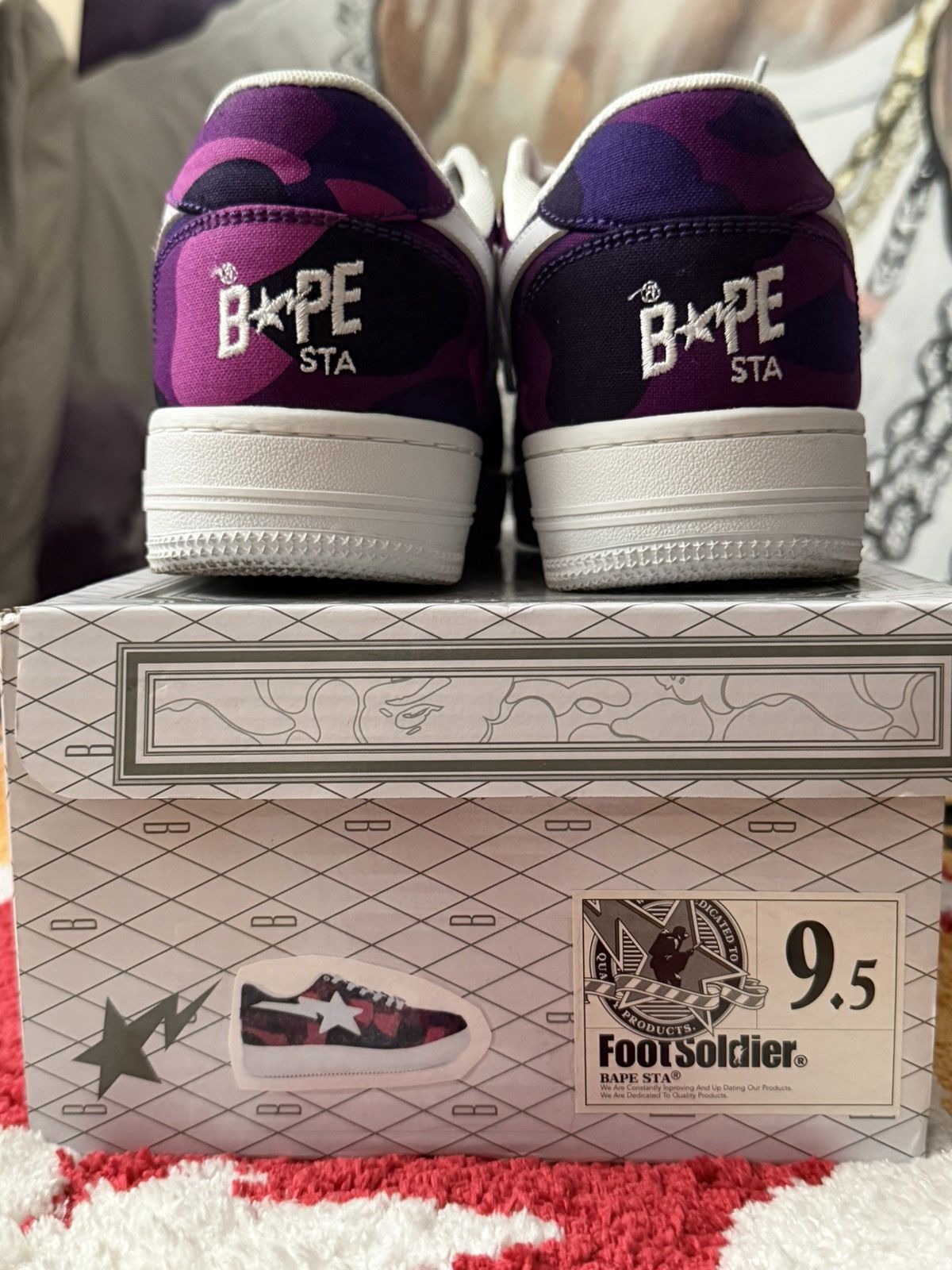 Bape Bape Sta Purple Camo Canvas Size 9.5 worn once. Size US 9.5 / EU 42-43 - 5 Thumbnail