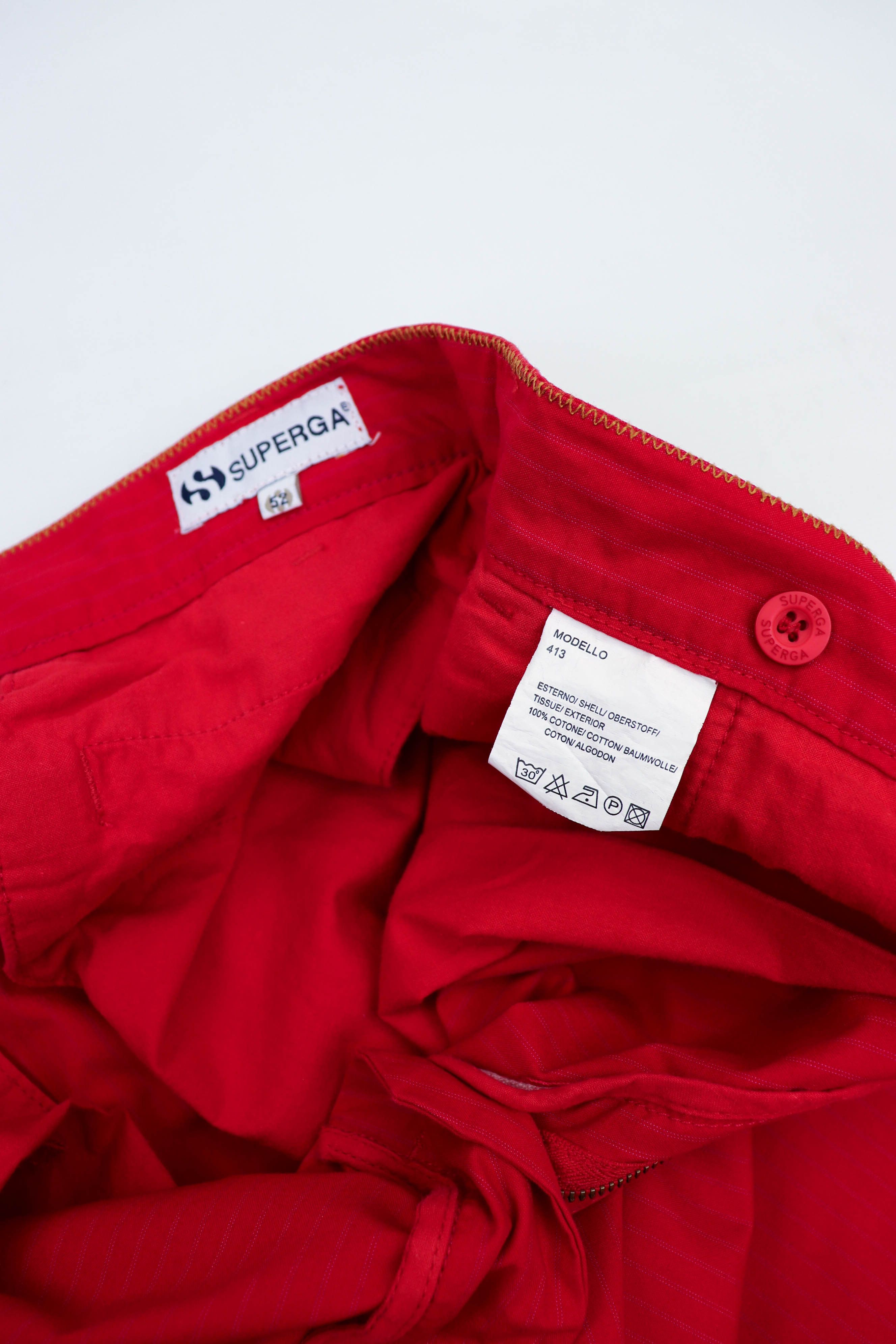 Superga Superga Vintage Micro Striped Red Cotton Trousers Pants Size US 36 / EU 52 - 11 Thumbnail