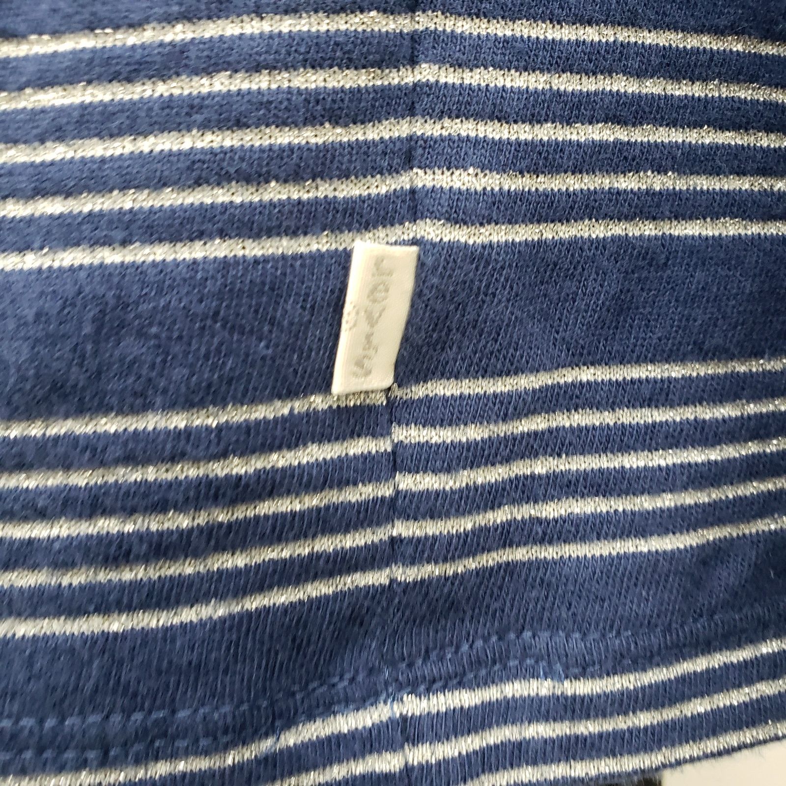 Levi's LEVIS Striped Navy Blue Silver Glitter Tie Back Crop Top Tee Size XS / US 0-2 / IT 36-38 - 4 Thumbnail