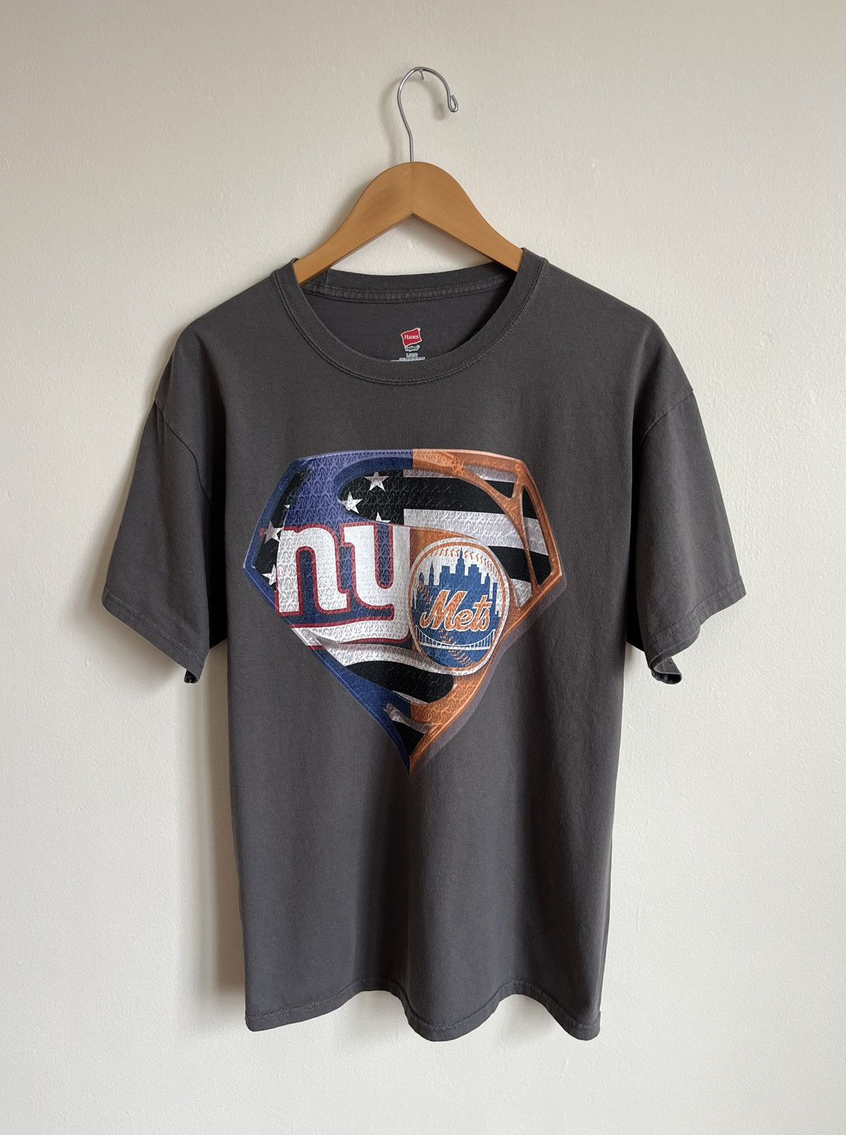 MLB × Vintage Vintage Y2K New York Mets Parody of Superman T-Shirt Size US L / EU 52-54 / 3 - 1 Thumbnail