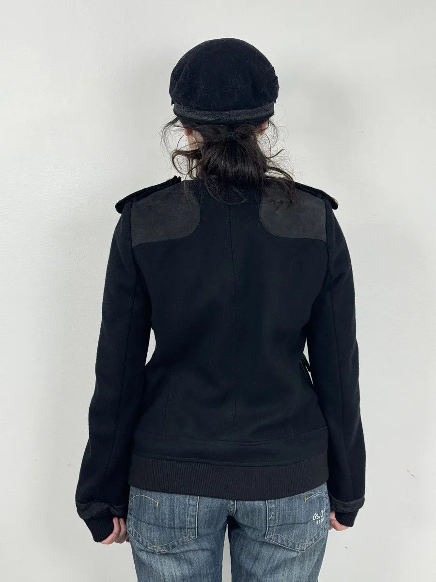 Balenciaga AW2007 Balenciaga Black Officer Buttoned Wool Peacoat by Nicolas Ghesquiere Size XS / US 0-2 / IT 36-38 - 3 Thumbnail