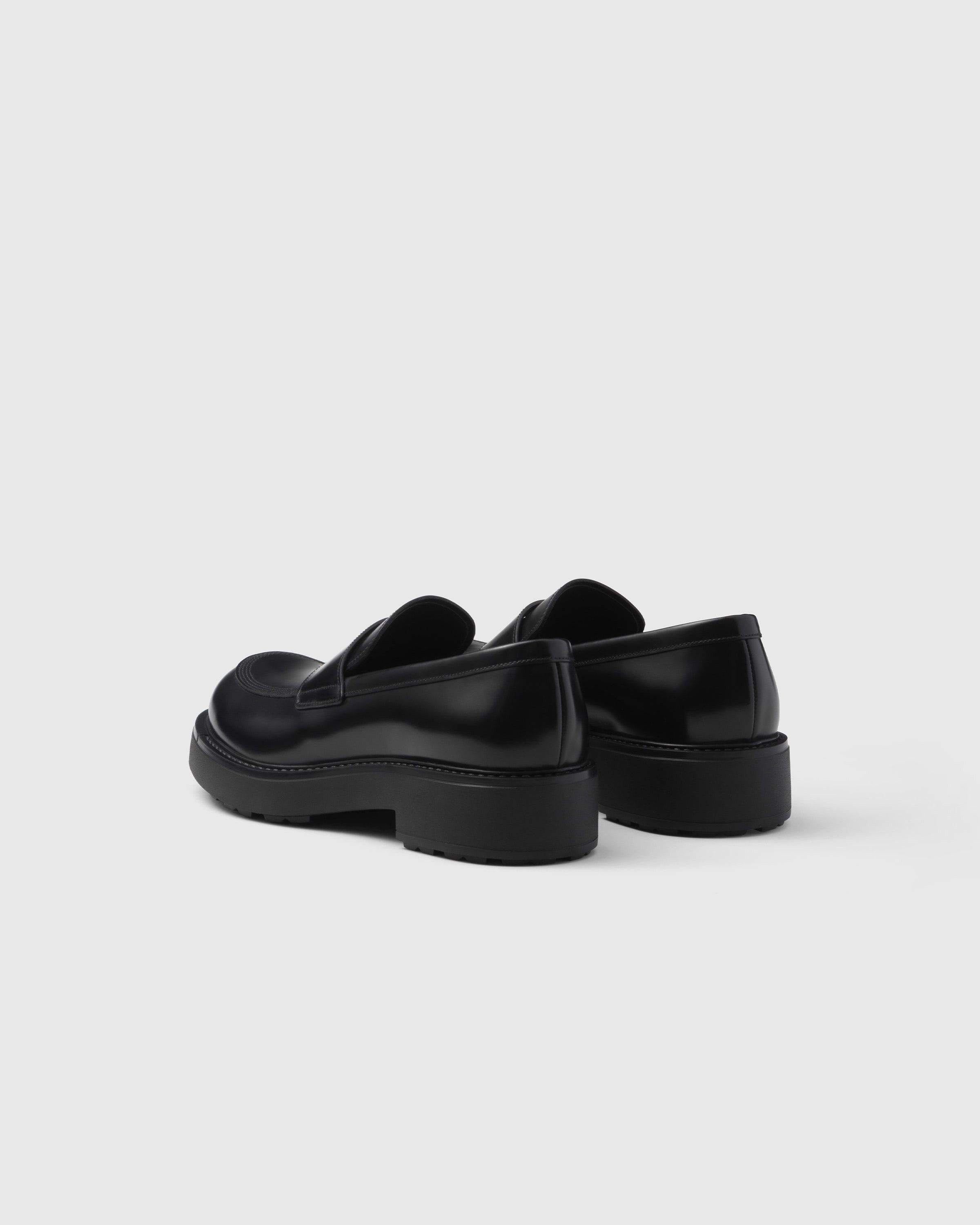Prada o1bcso1str1025 Spazzolato Brushed Loafers in Black Size US 9 / EU 42 - 5 Thumbnail