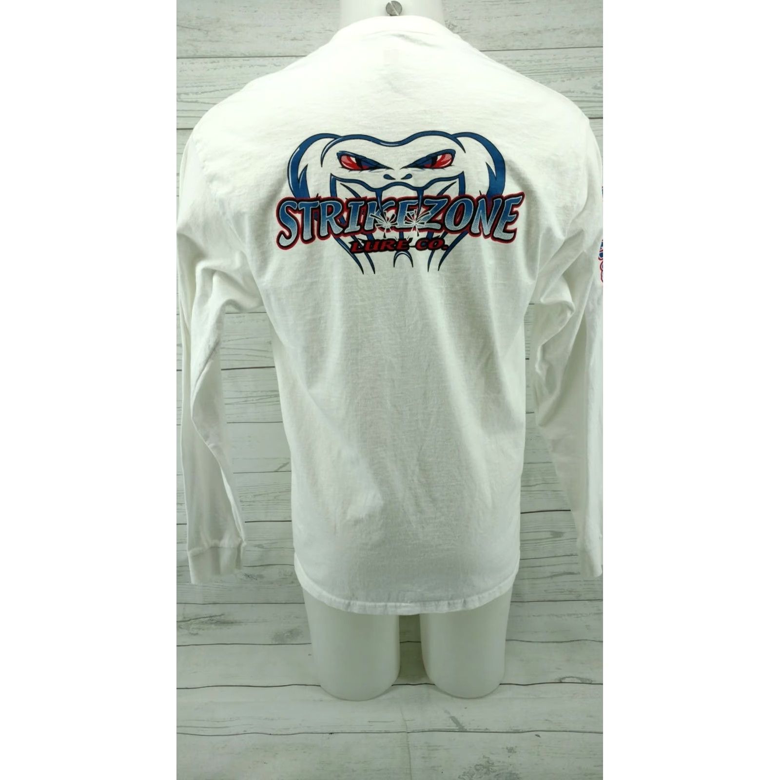 Vintage Strikezone Lure co. Long Sleeve Shirt Mens Size Large White Size US L / EU 52-54 / 3 - 6 Thumbnail