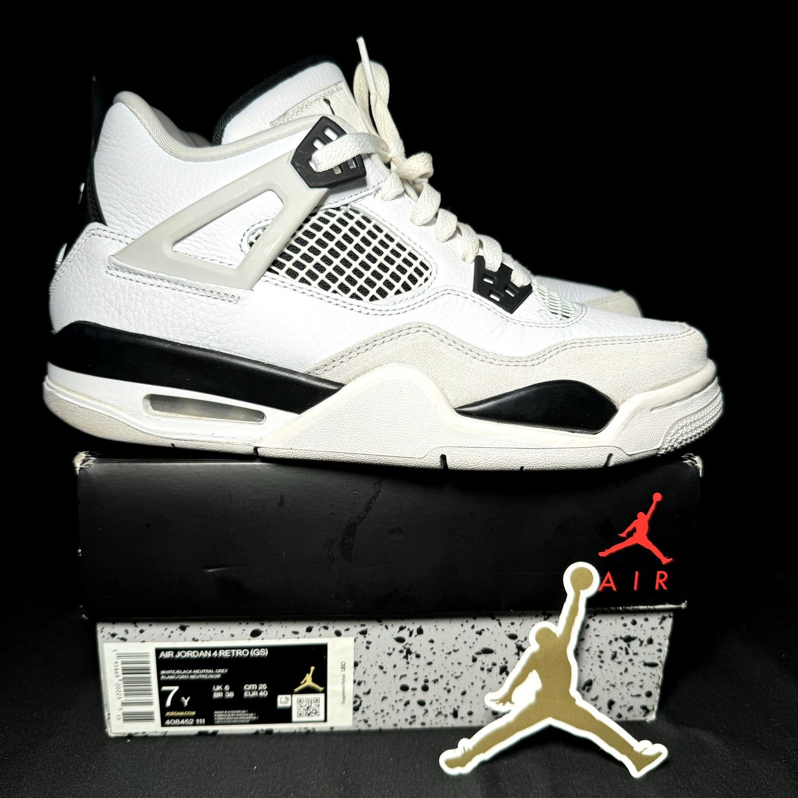 Size 7 - Nike Air Jordan 4 Retro GS Military Black Shoes