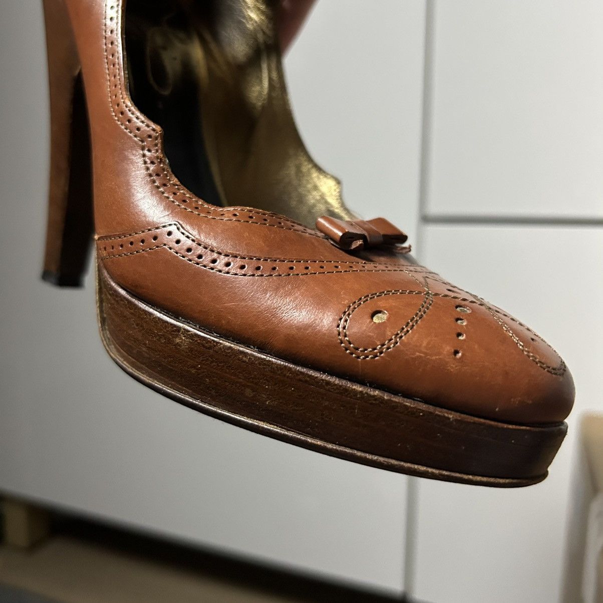 Prada Vintage Prada Cowboy Bow leather heels Size US 7 / IT 37 - 6 Thumbnail