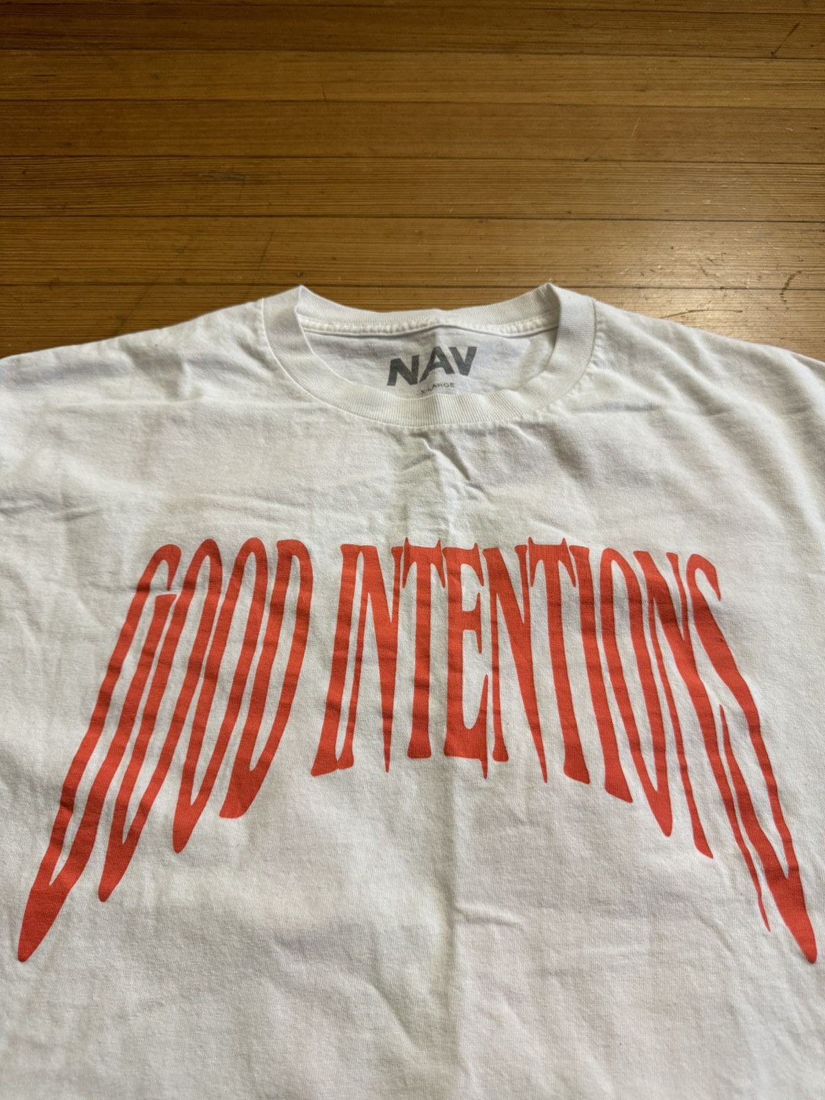 NAV × Vlone VLONE x NAV White and Orange Good Intentions Exclusive Tee Size US XL / EU 56 / 4 - 2 Thumbnail