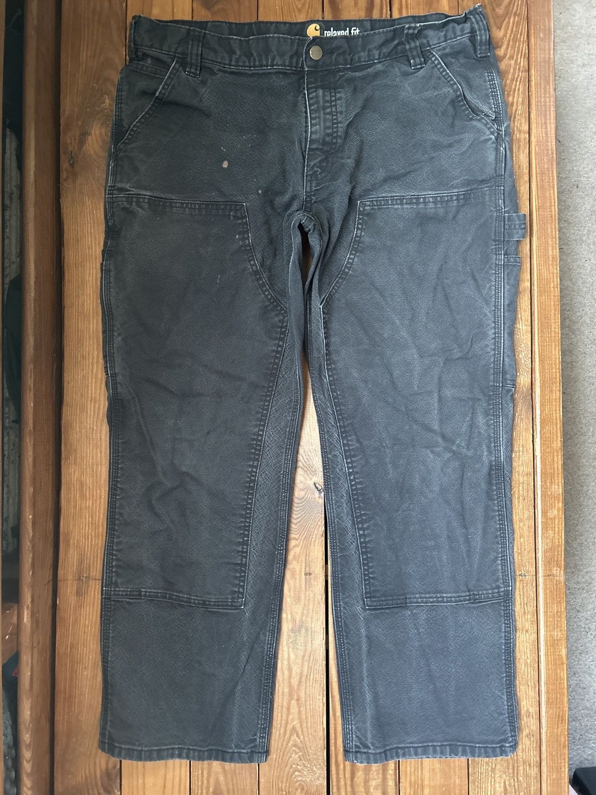 Carhartt × Vintage Vintage Carhartt Black Double Knee Carpenter Pants Size US 36 / EU 52 - 1 Thumbnail