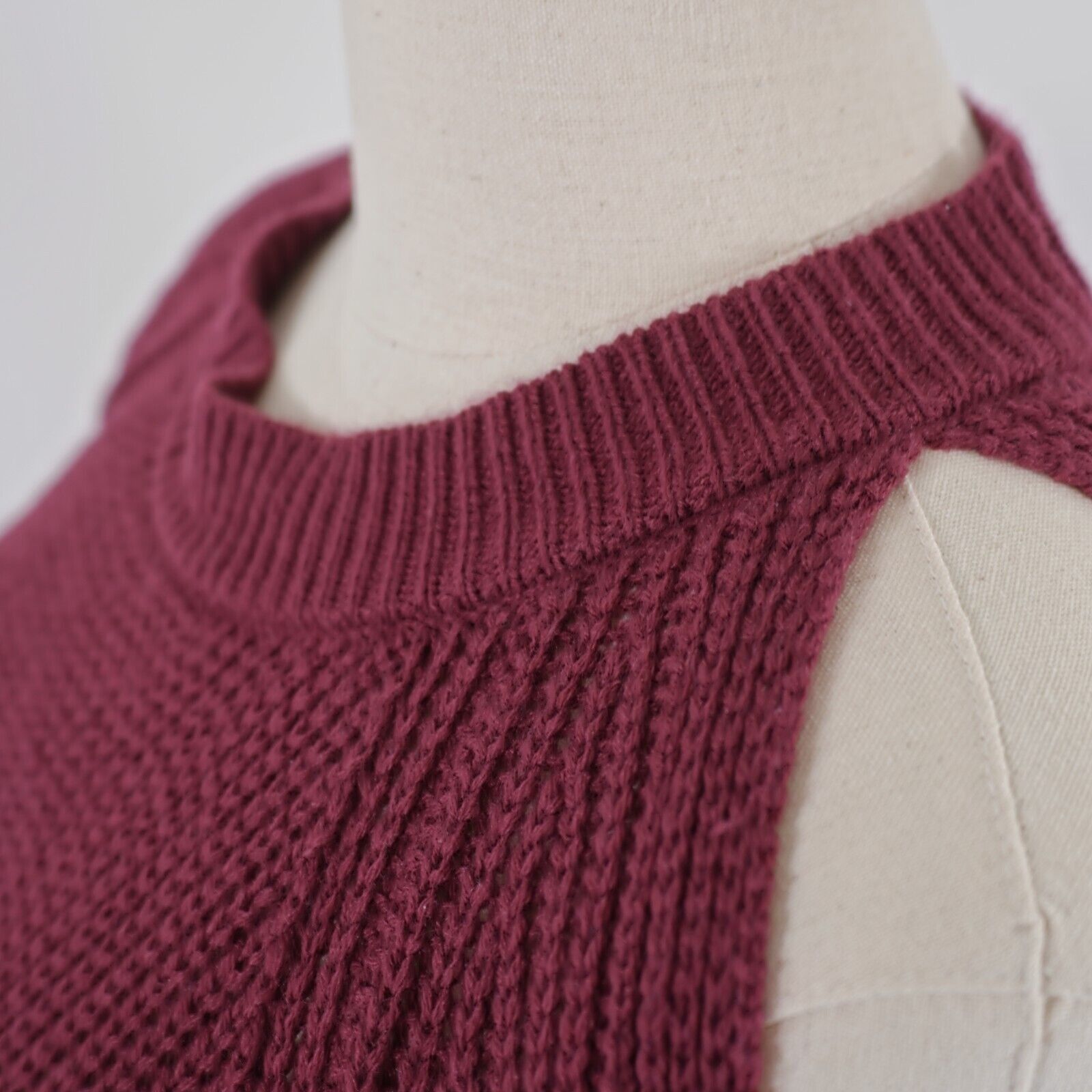 Designer Rue21 Small Purple Acrylic Open Shoulder Knit Sweater Fitted Size S / US 4 / IT 40 - 4 Thumbnail