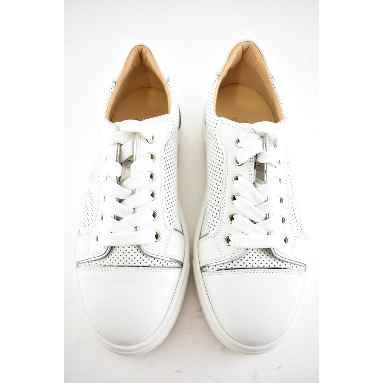 Christian Louboutin Christian Louboutin White Leather Low Top Sneaker 40 Size US 10 / IT 40 - 7 Thumbnail