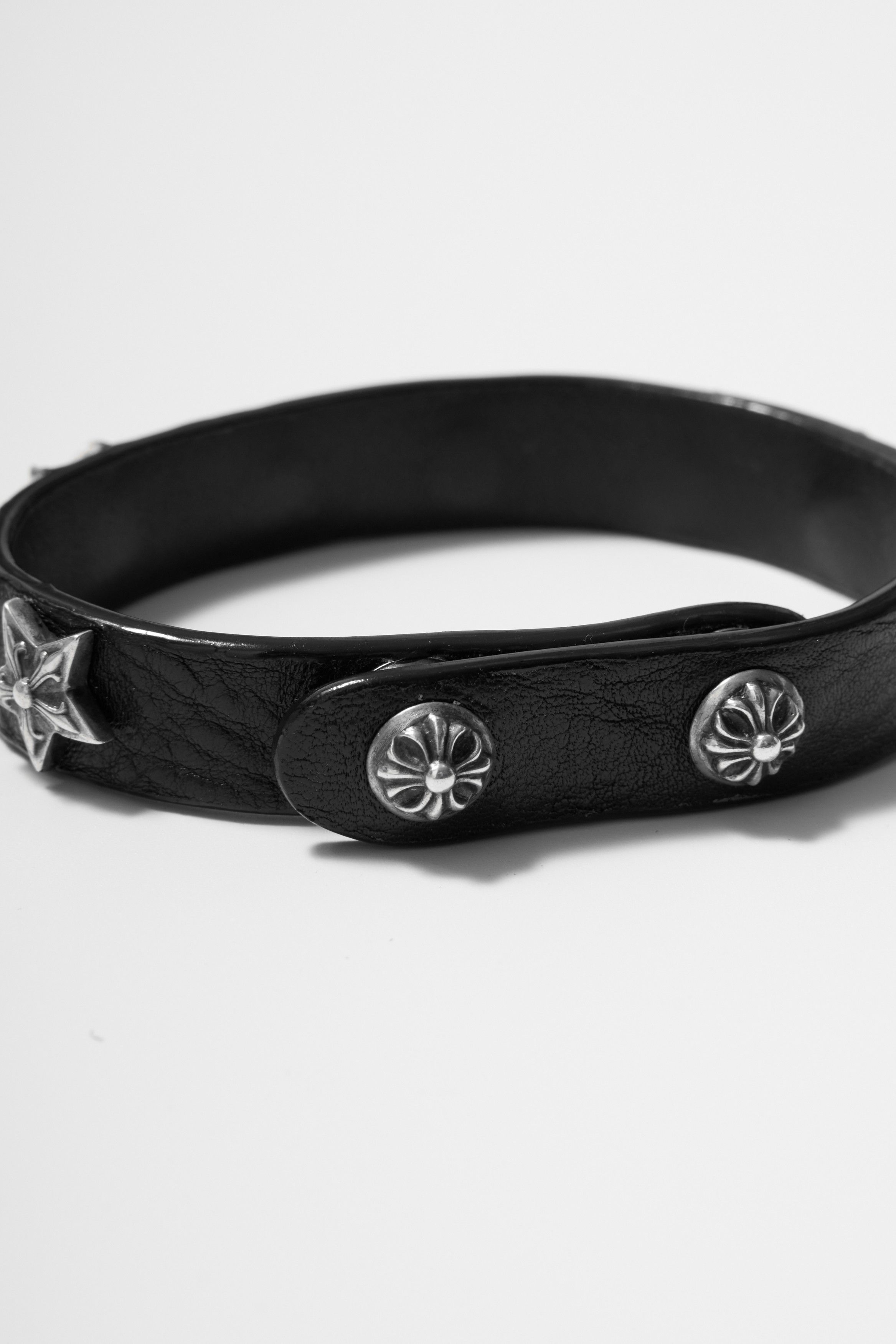 Chrome Hearts Chrome Hearts 2 BTTN/ 2 SNAP Star silver bracelet black Size ONE SIZE - 3 Thumbnail