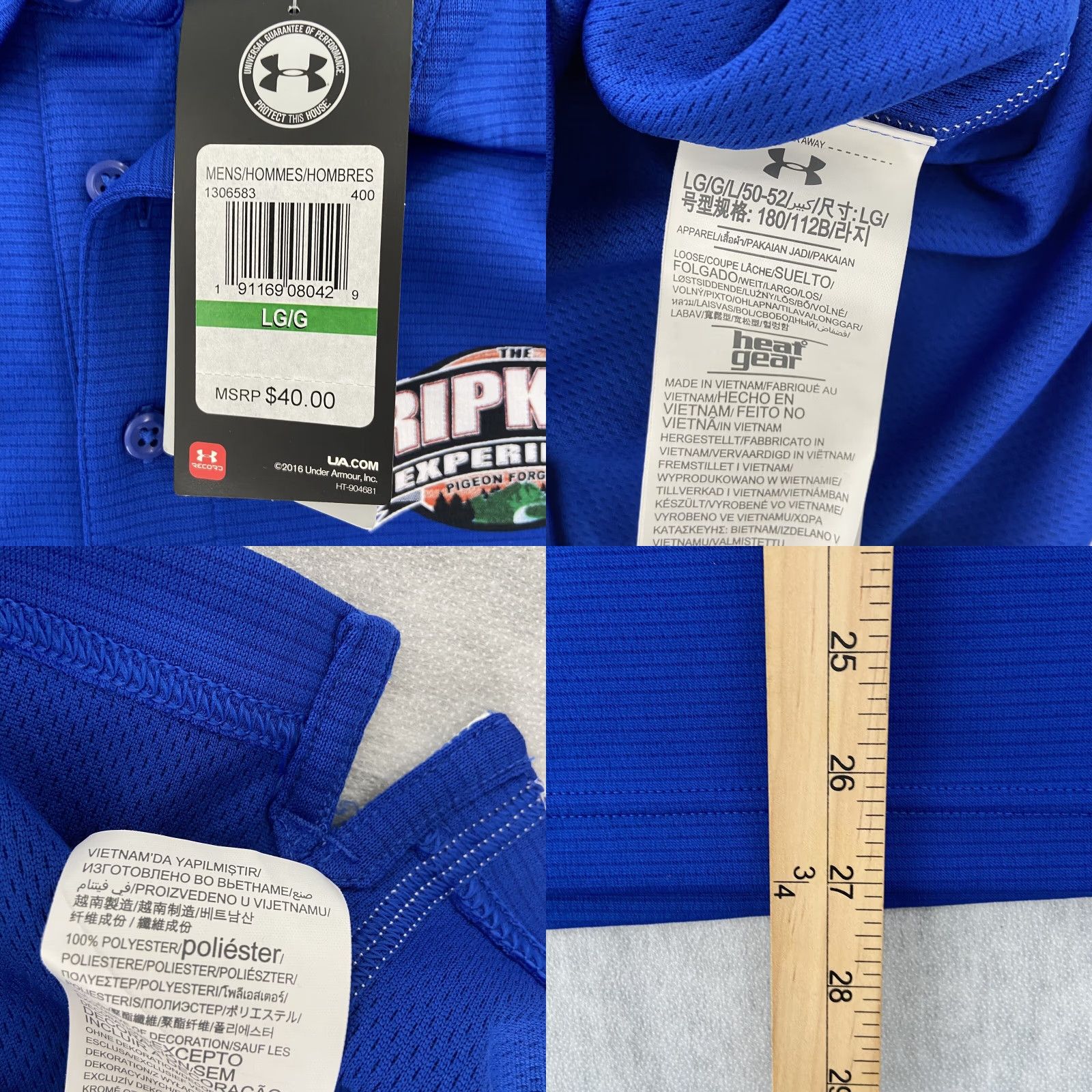 Under Armour Under Armour Ripken Blue Polo Shirt The Experience Men’s Large Golf Athletic Sports Performance New Size US L / EU 52-54 / 3 - 8 Thumbnail