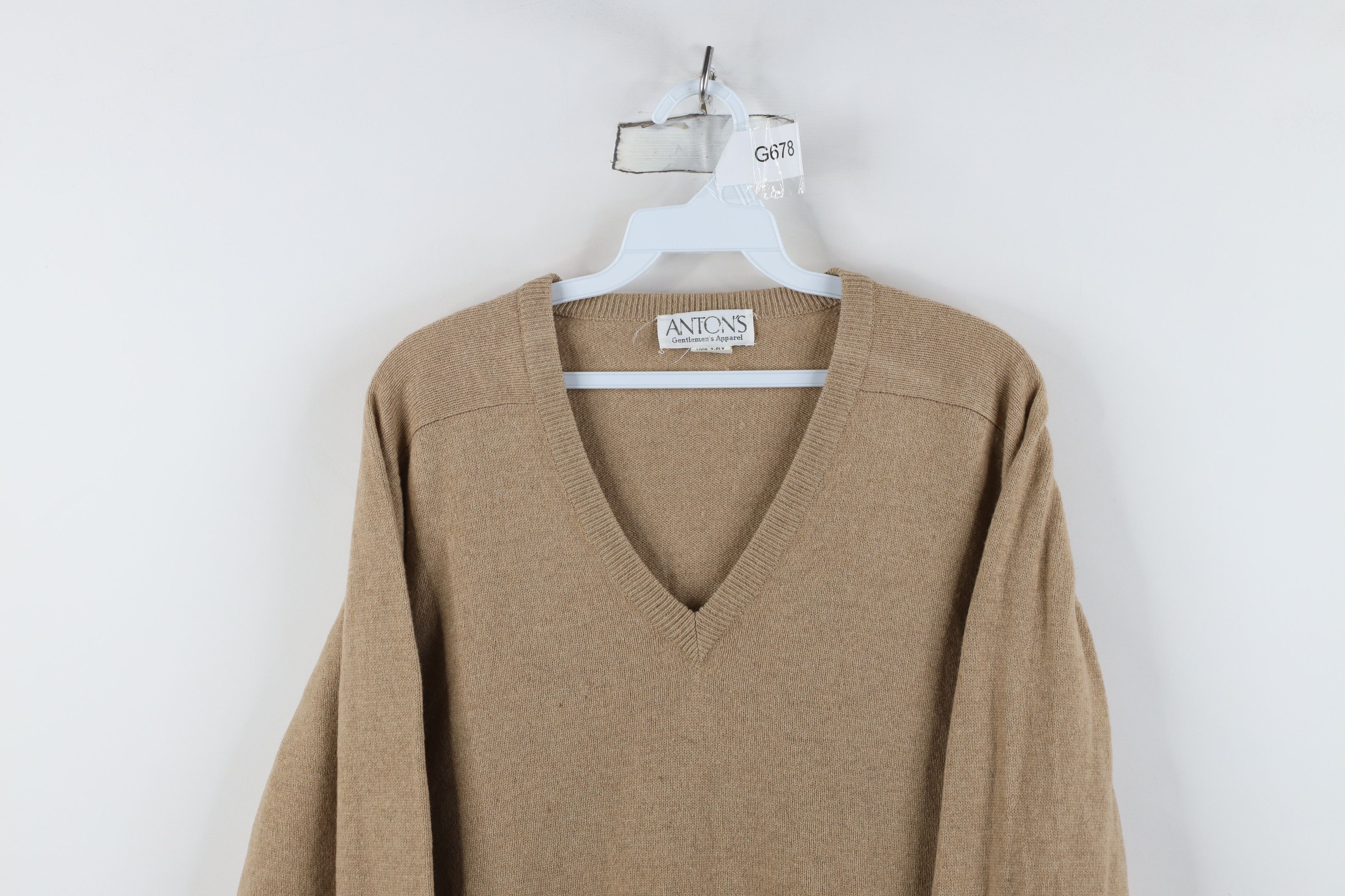 Vintage Vintage 90s Streetwear 2 Ply Cashmere Knit Sweater Beige Size US M / EU 48-50 / 2 - 2 Thumbnail