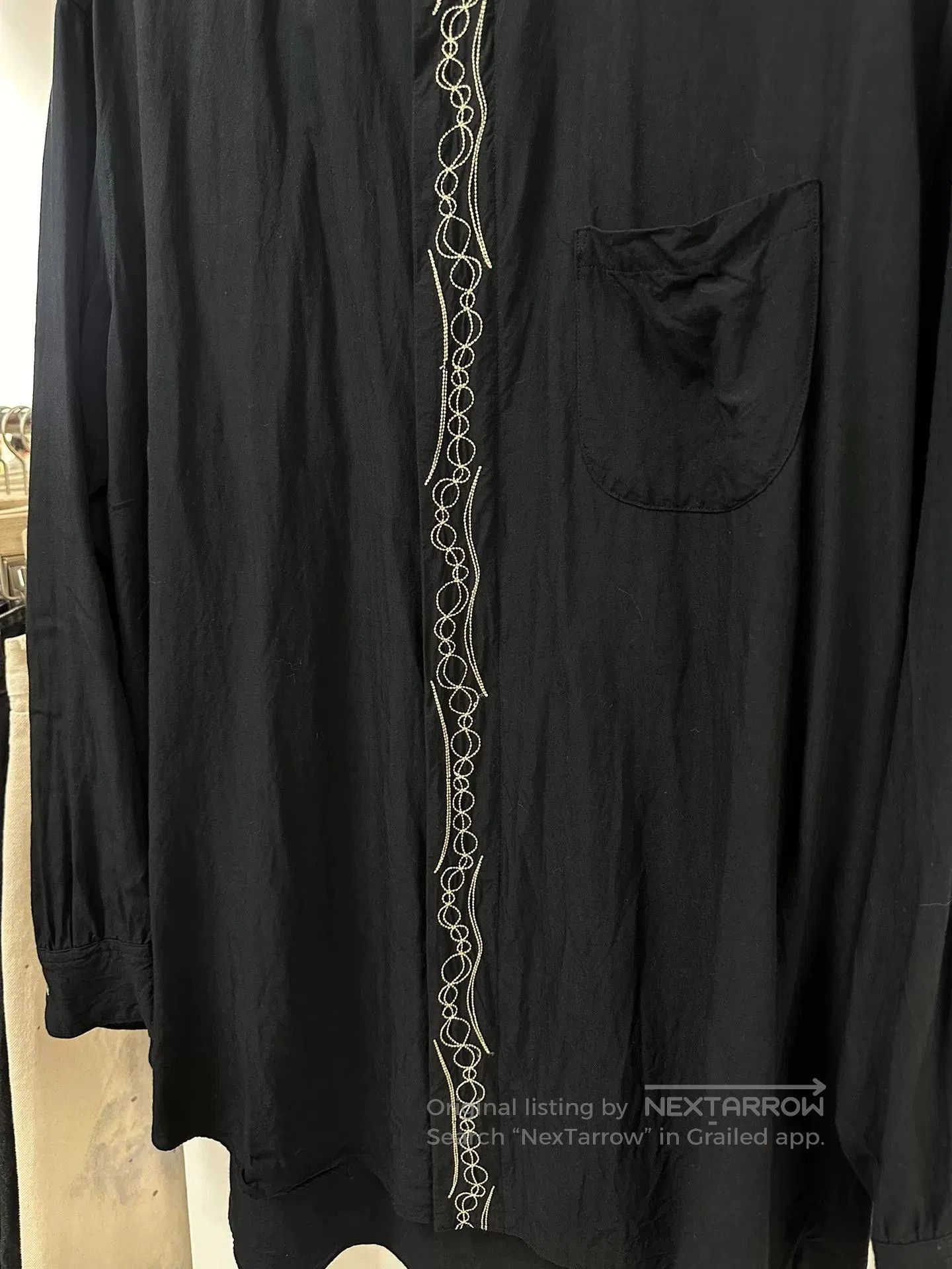 Yohji Yamamoto elegant black embroidered shirt for men. Size US XXL / EU 58 / 5 - 4 Thumbnail