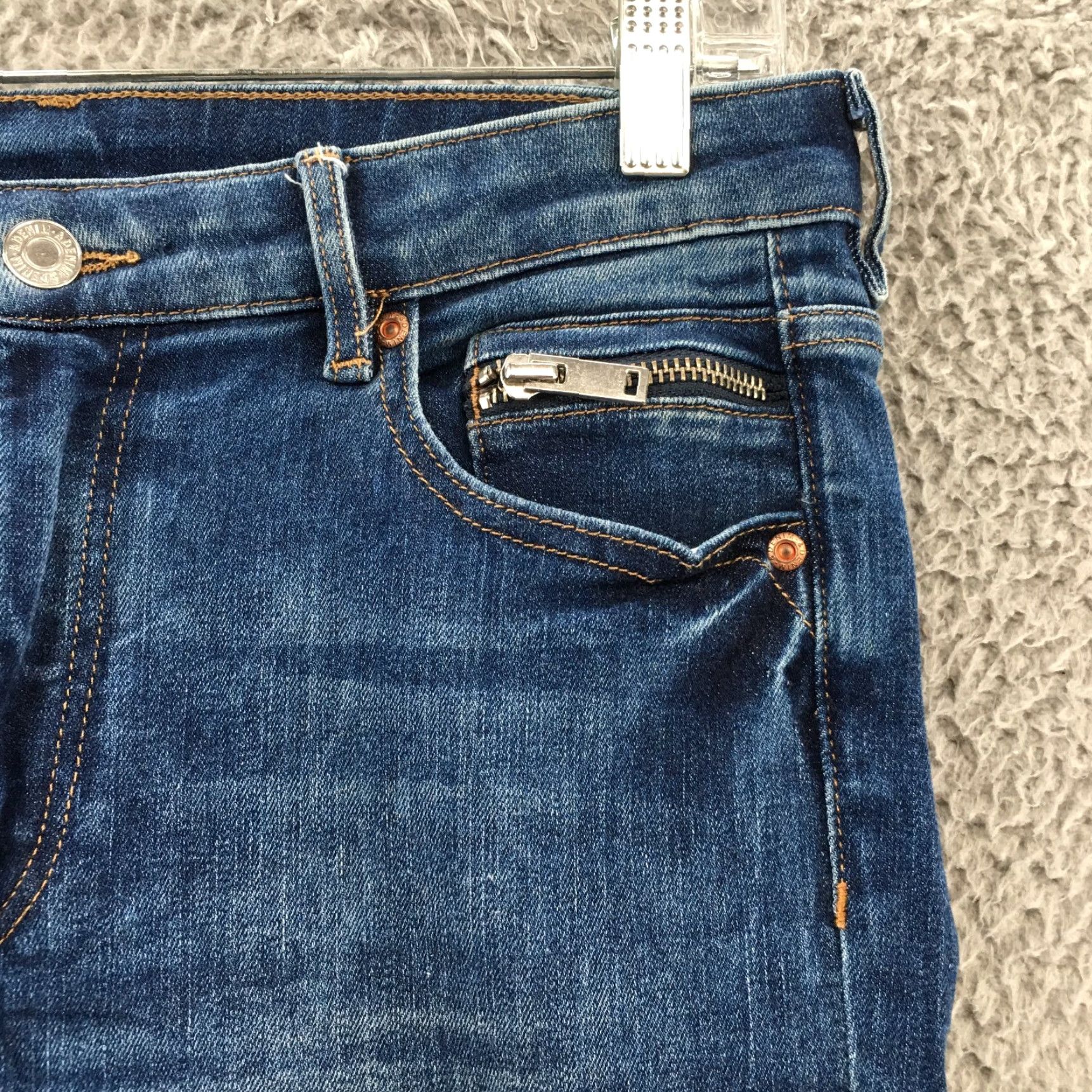 H&M H&M Skinny Jeans Womens 30 Blue Denim Mid Rise Dark Wash Zip Fly Jeans Womens Regular XS? Size 30" / US 8 / IT 44 - 4 Thumbnail