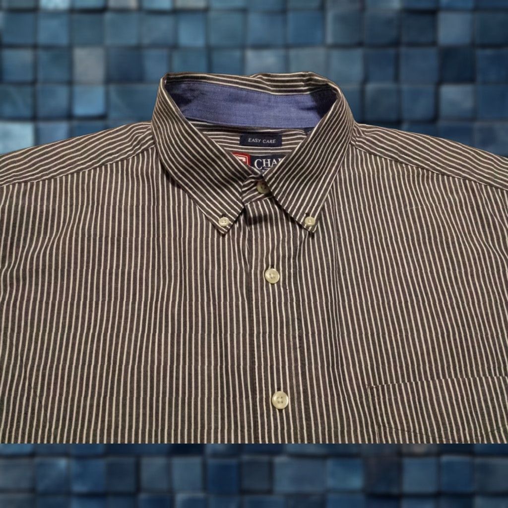 Chaps Ralph Lauren Chaps Shirt Mens Large Gray Striped Long Sleeve Button-Down Size US L / EU 52-54 / 3 - 1 Thumbnail