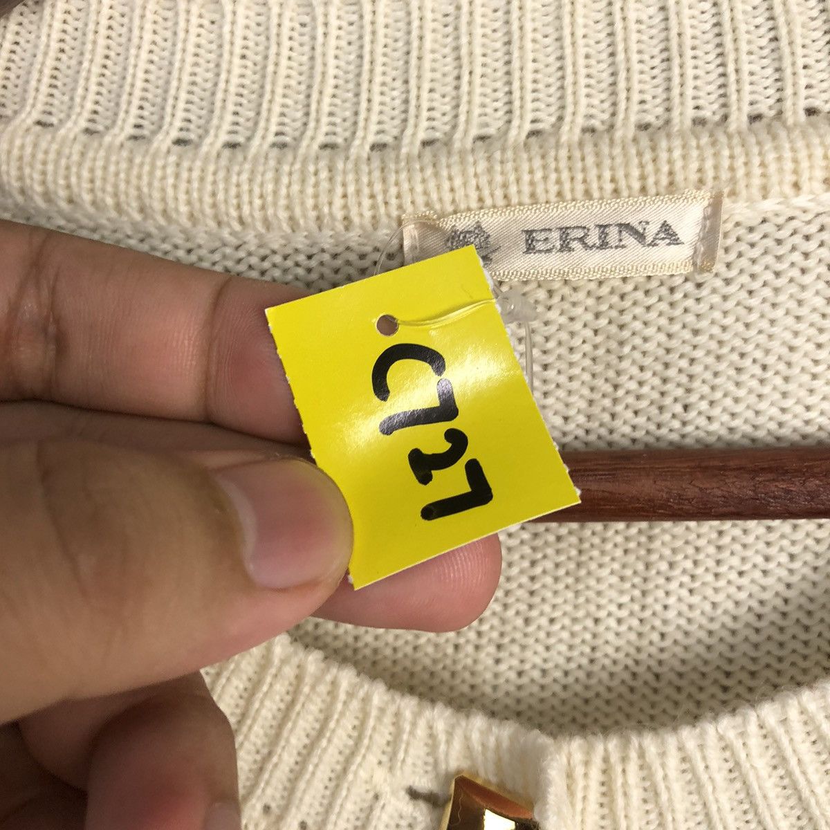 Vintage DL Erina cat Beige Cardigan Knitwear #C727 Size M / US 6-8 / IT 42-44 - 10 Thumbnail