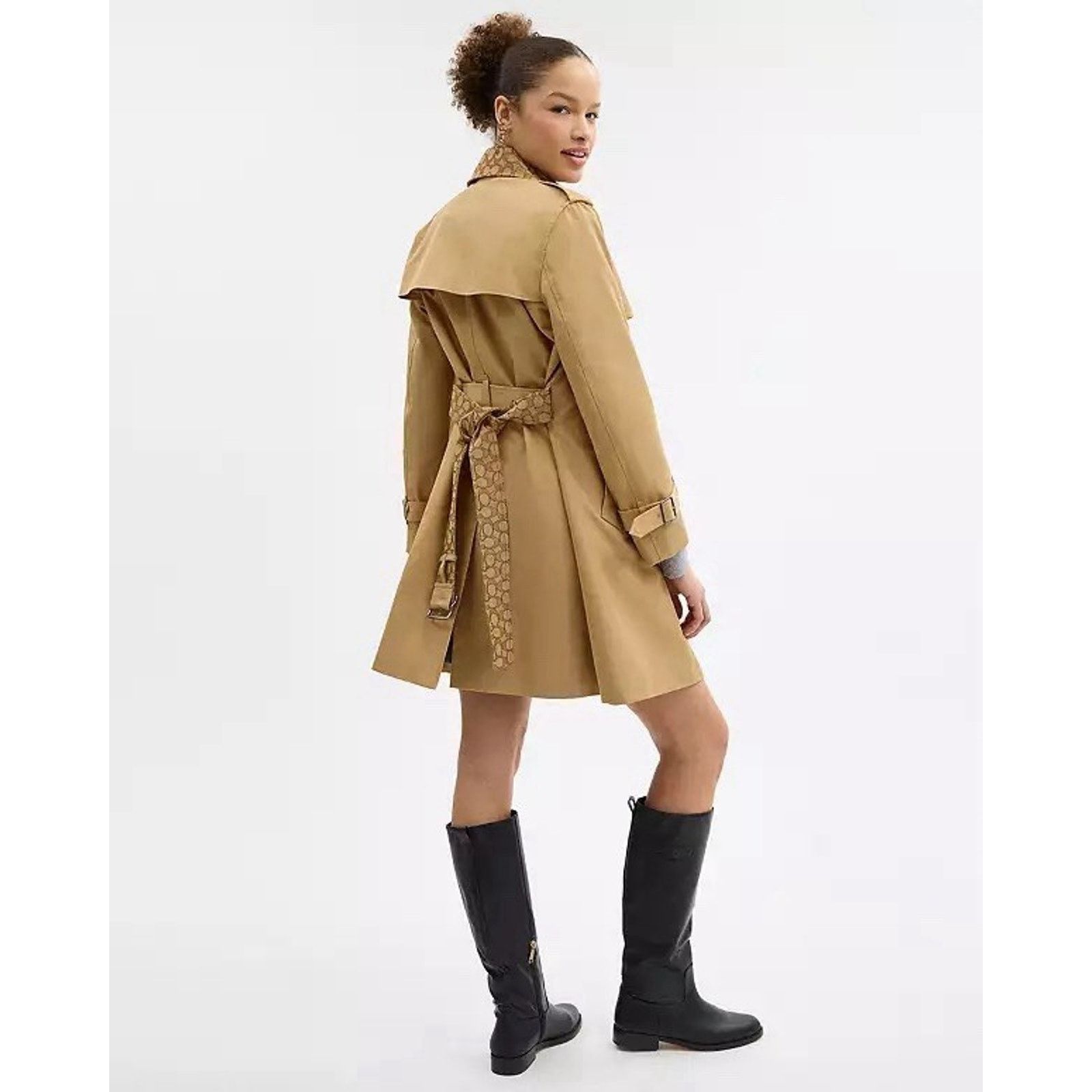 Coach NWT COACH Women's Mid Trench Coat Collar khaik CAB95 XL Size XL / US 12-14 / IT 48-50 - 8 Thumbnail