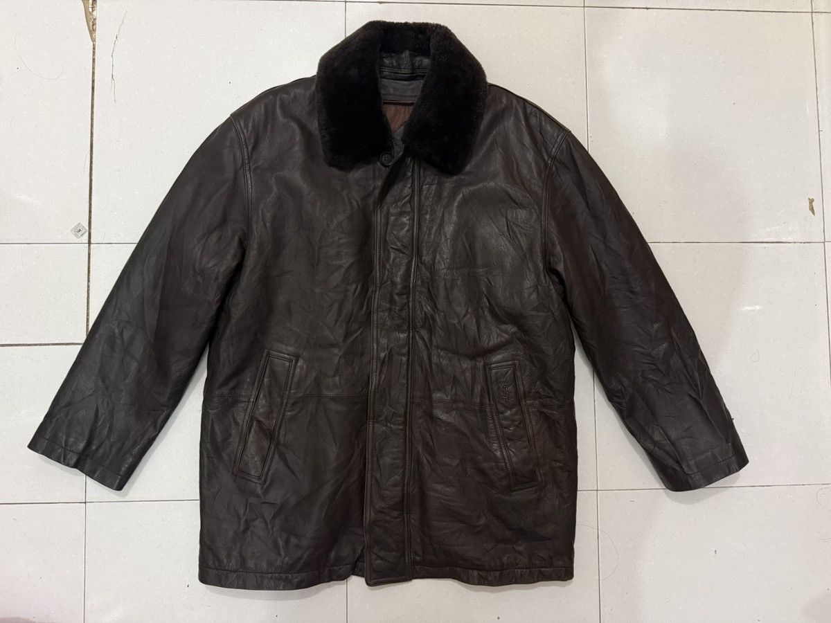 Yves Saint Laurent VTG YSL Leather Jacket Size US L / EU 52-54 / 3 - 2 Thumbnail