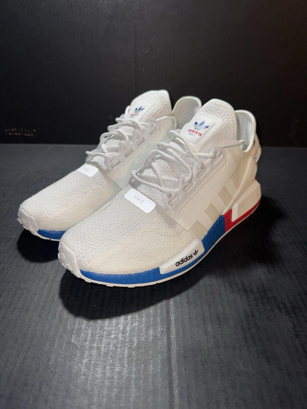 Adidas Adidas Men's NMD_R1 V2 White Lush Red Blue FX4148 Sz 11 USA Size US 11 / EU 44 - 4 Thumbnail
