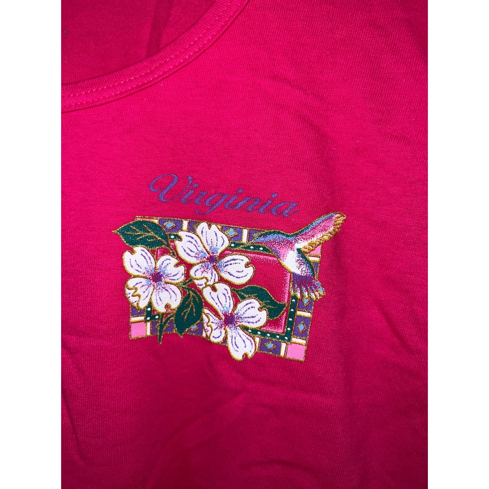 Vintage Women's Virginia VA Bird Flower Pink Shirt Top Women L 1990s Size L / US 10 / IT 46 - 3 Thumbnail