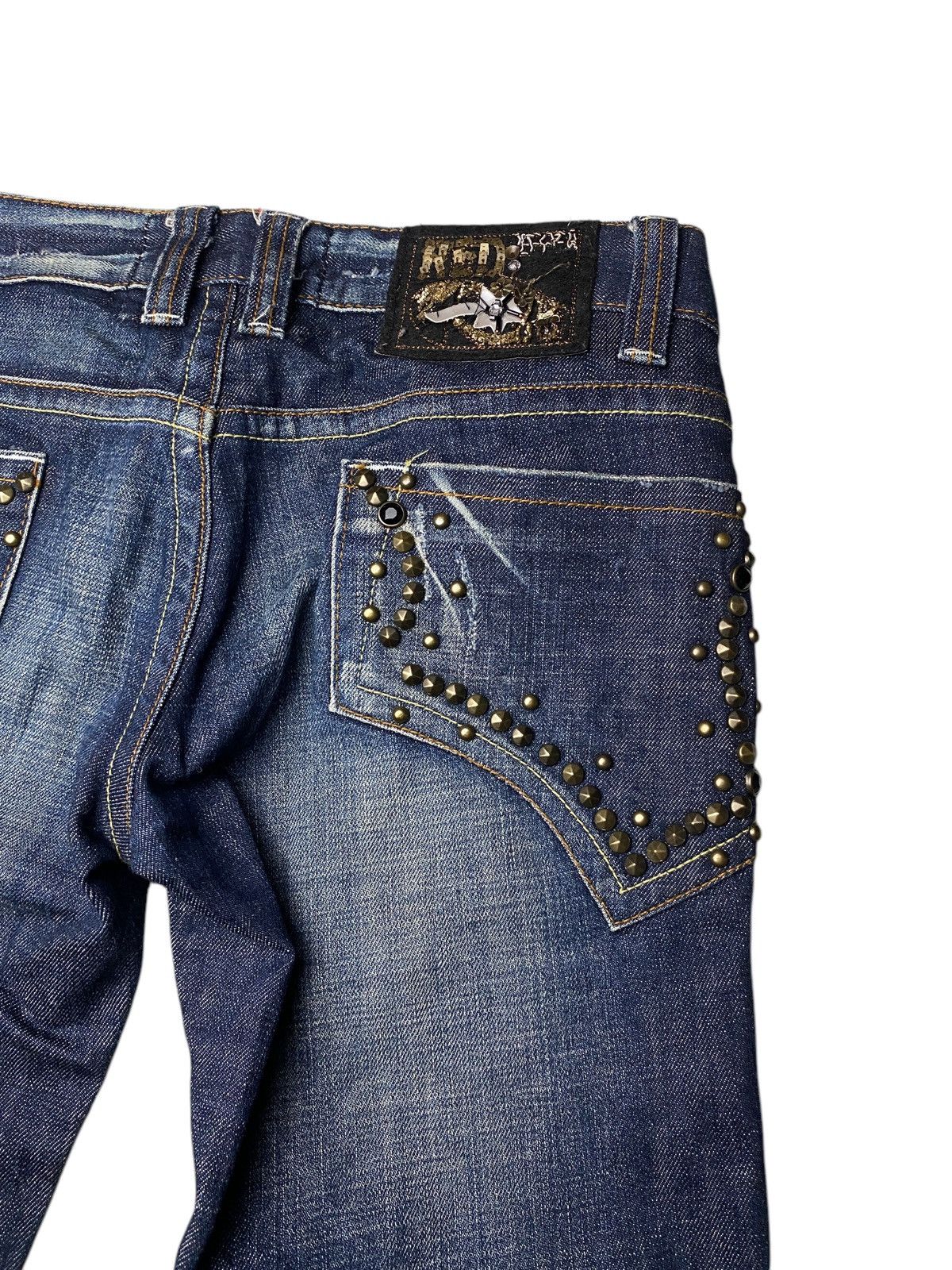 If Six Was Nine 2000's Red Pepper Seawash Studded Flare Jeans Size US 27 - 10 Thumbnail